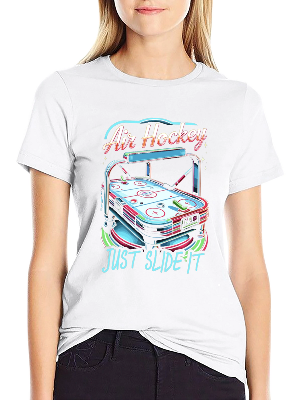 Air Hockey T-Shirt - Just Slide It Graphic Tee