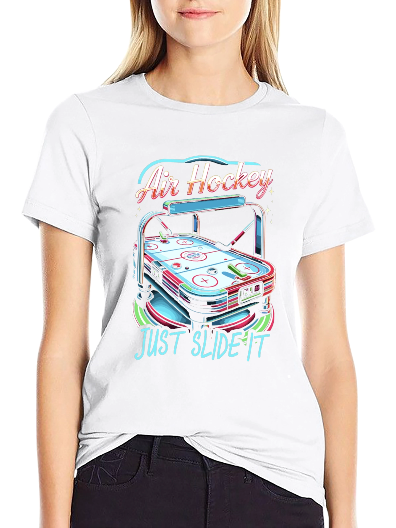 Air Hockey T-Shirt - Just Slide It Graphic Tee