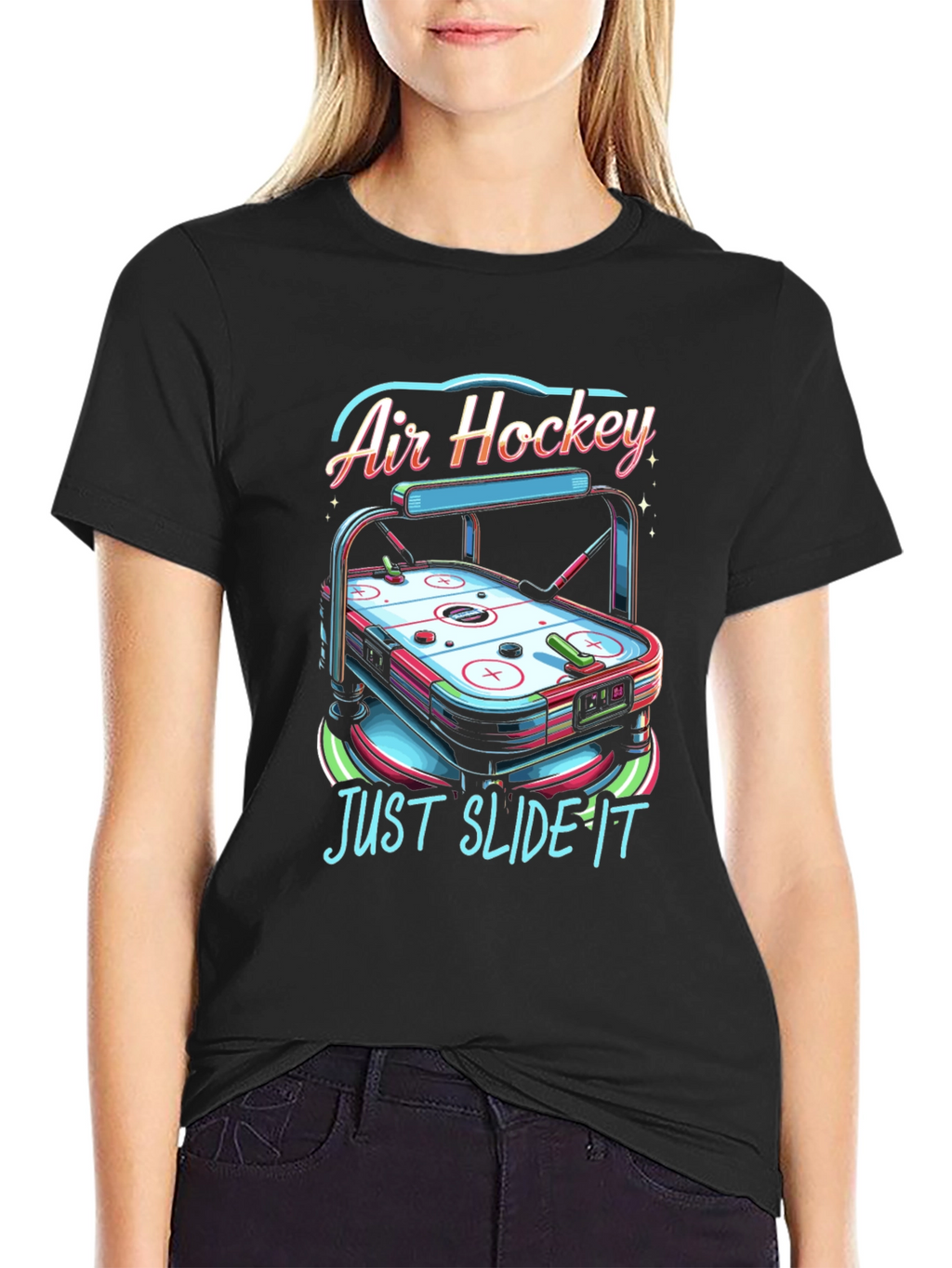 Air Hockey T-Shirt - Just Slide It Graphic Tee