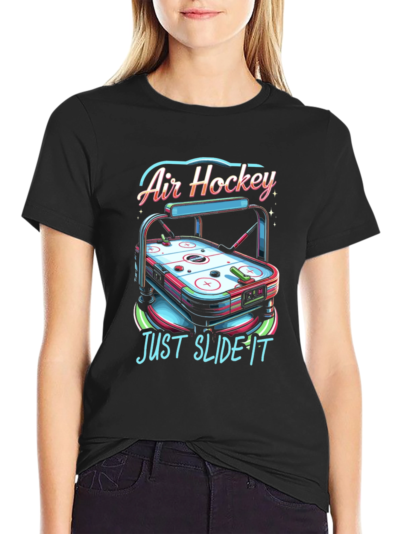 Air Hockey T-Shirt - Just Slide It Graphic Tee