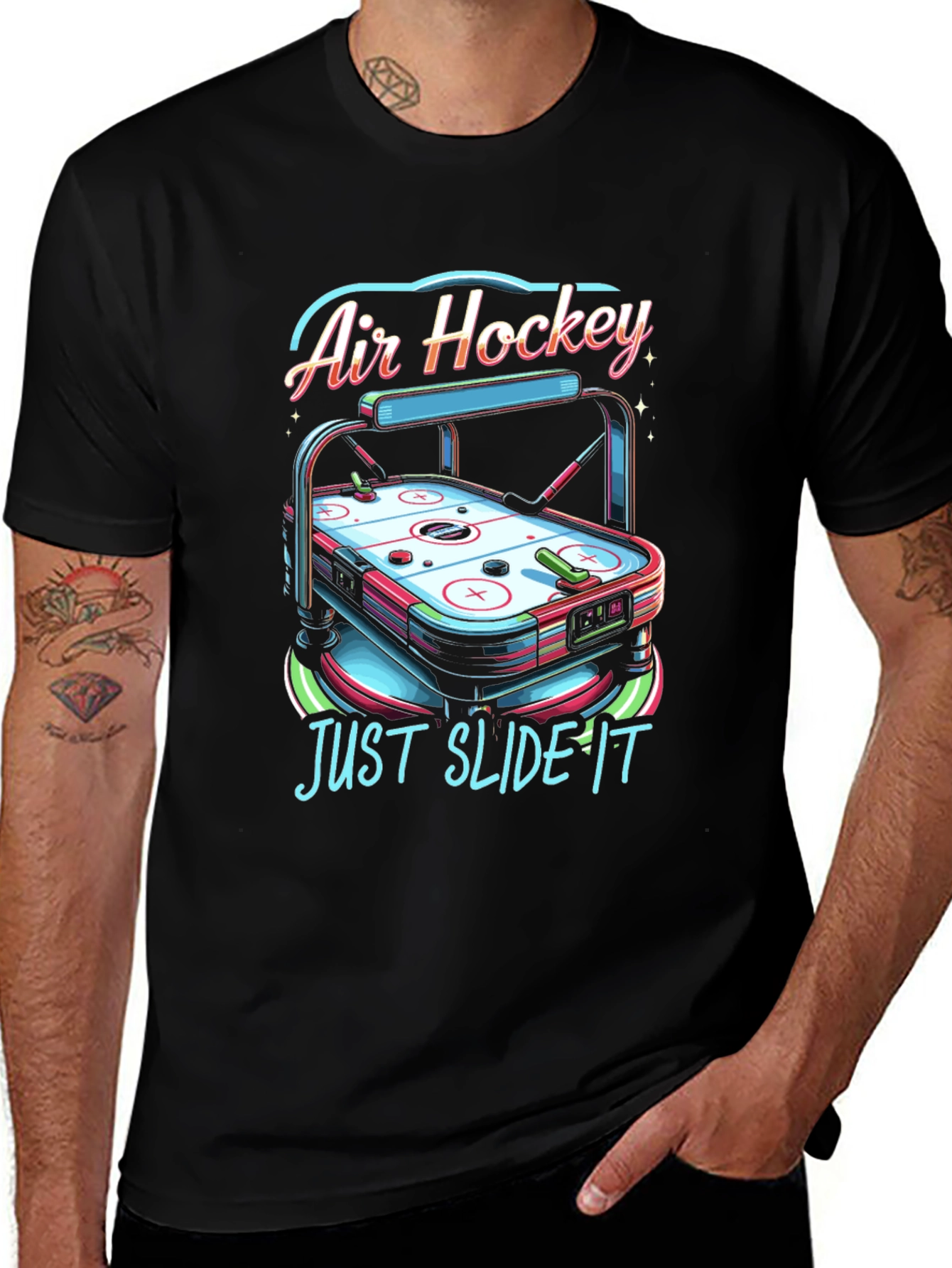 Air Hockey T-Shirt - Just Slide It Graphic Tee