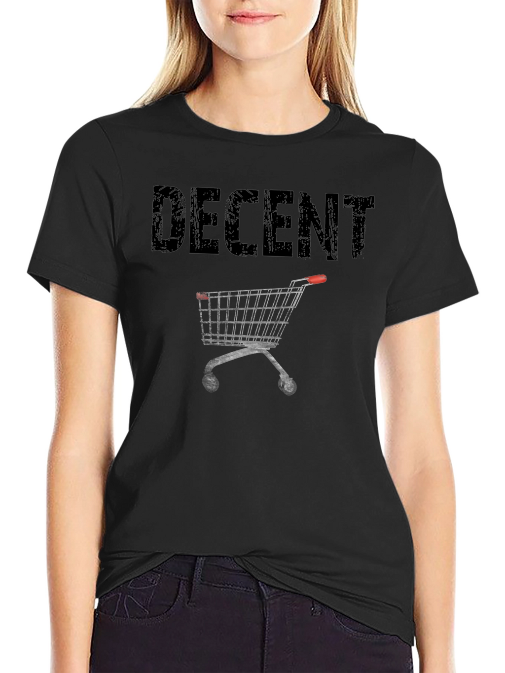Decent Shopping Cart Black T-Shirt