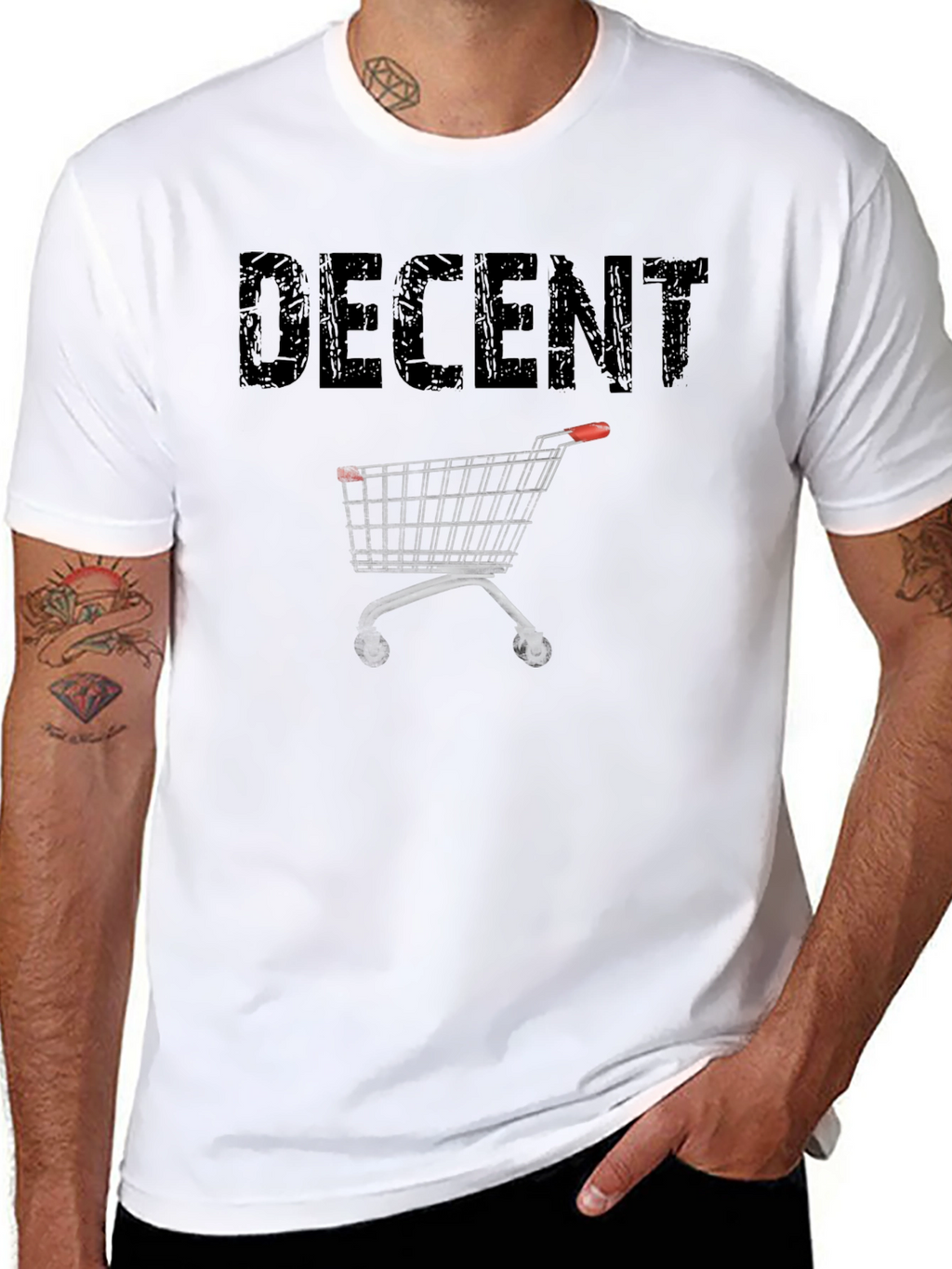 Decent Shopping Cart Black T-Shirt