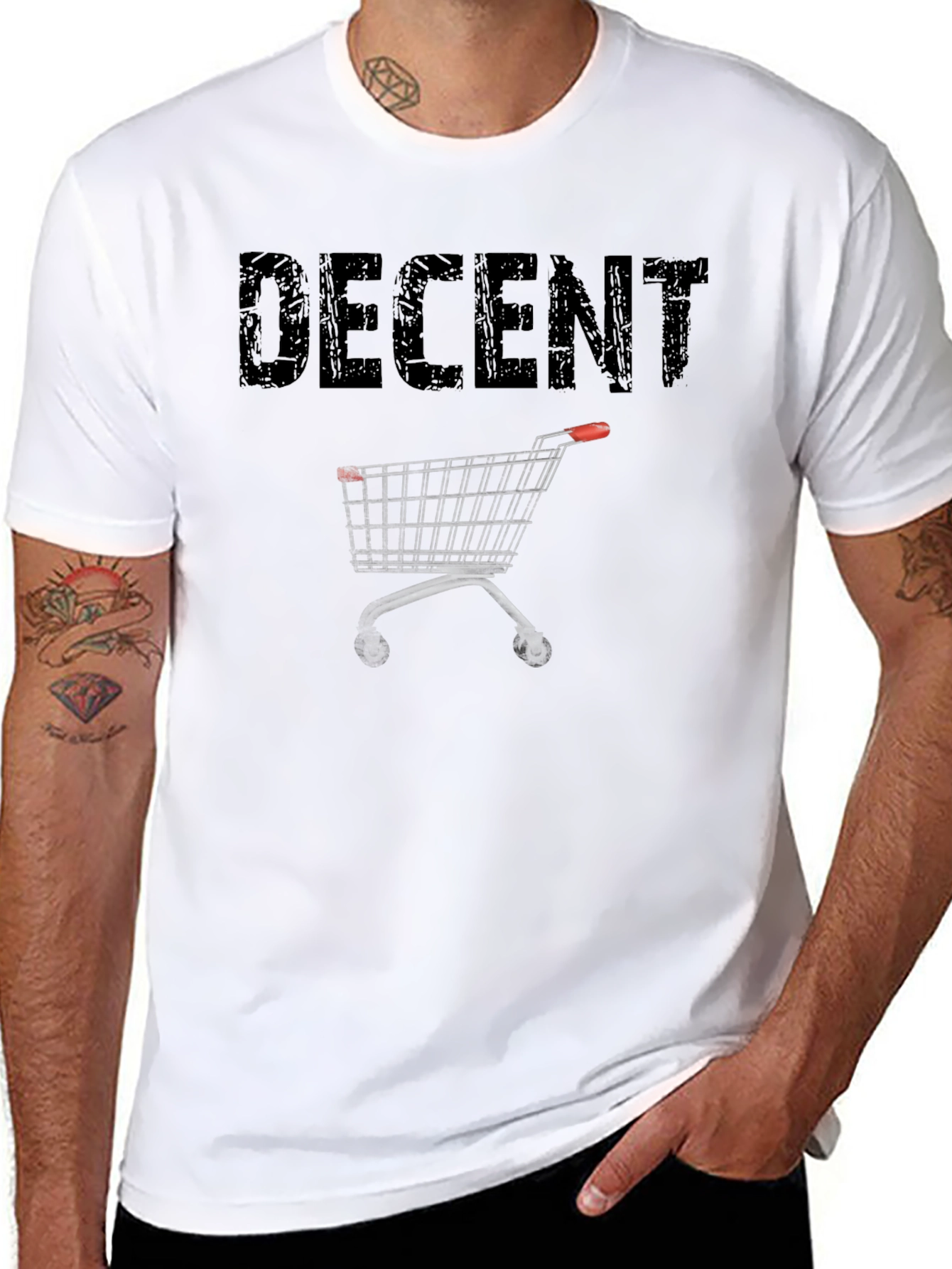 Decent Shopping Cart Black T-Shirt