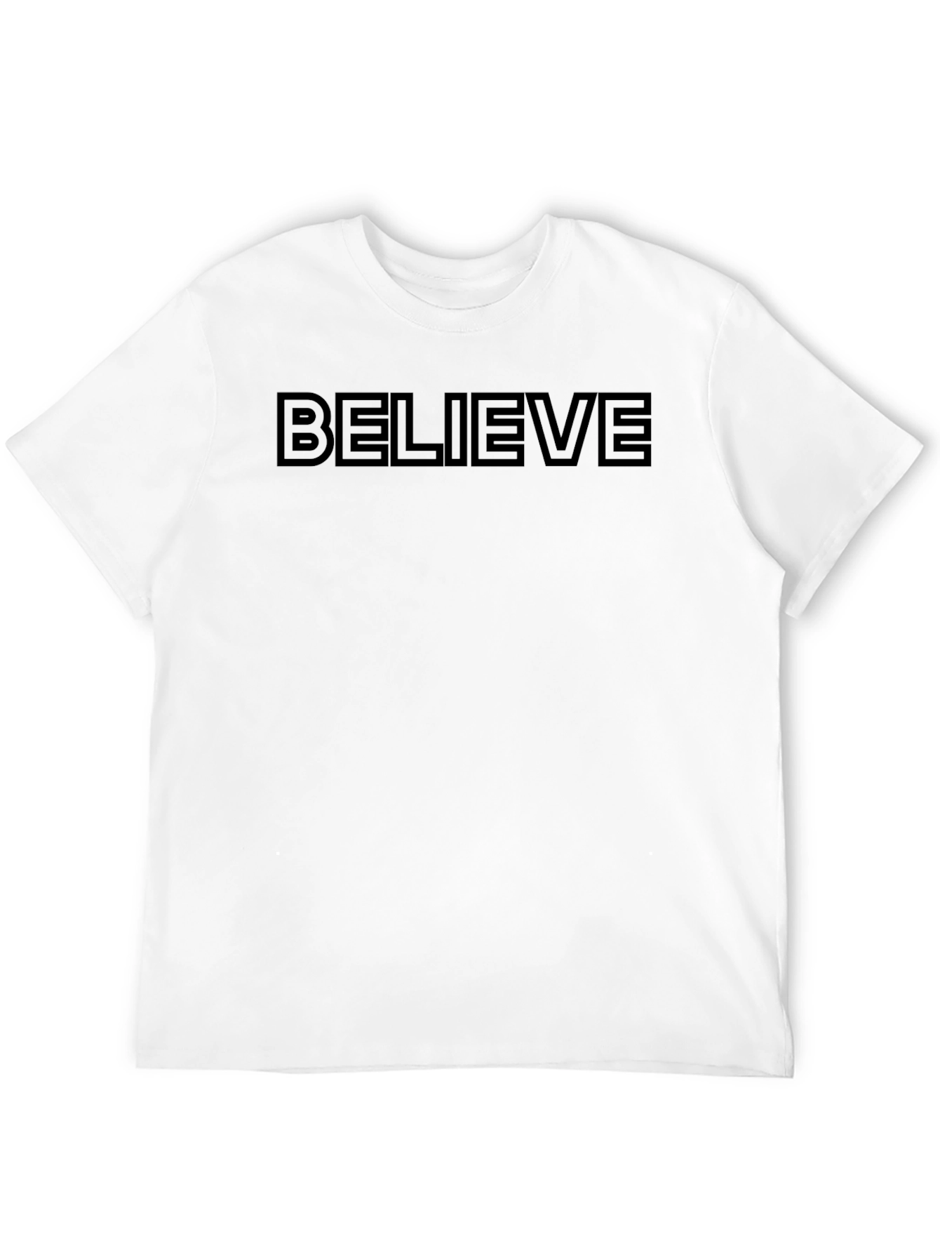 Believe Graphic Black T-Shirt - Mens Short Sleeve Crew Neck Tee