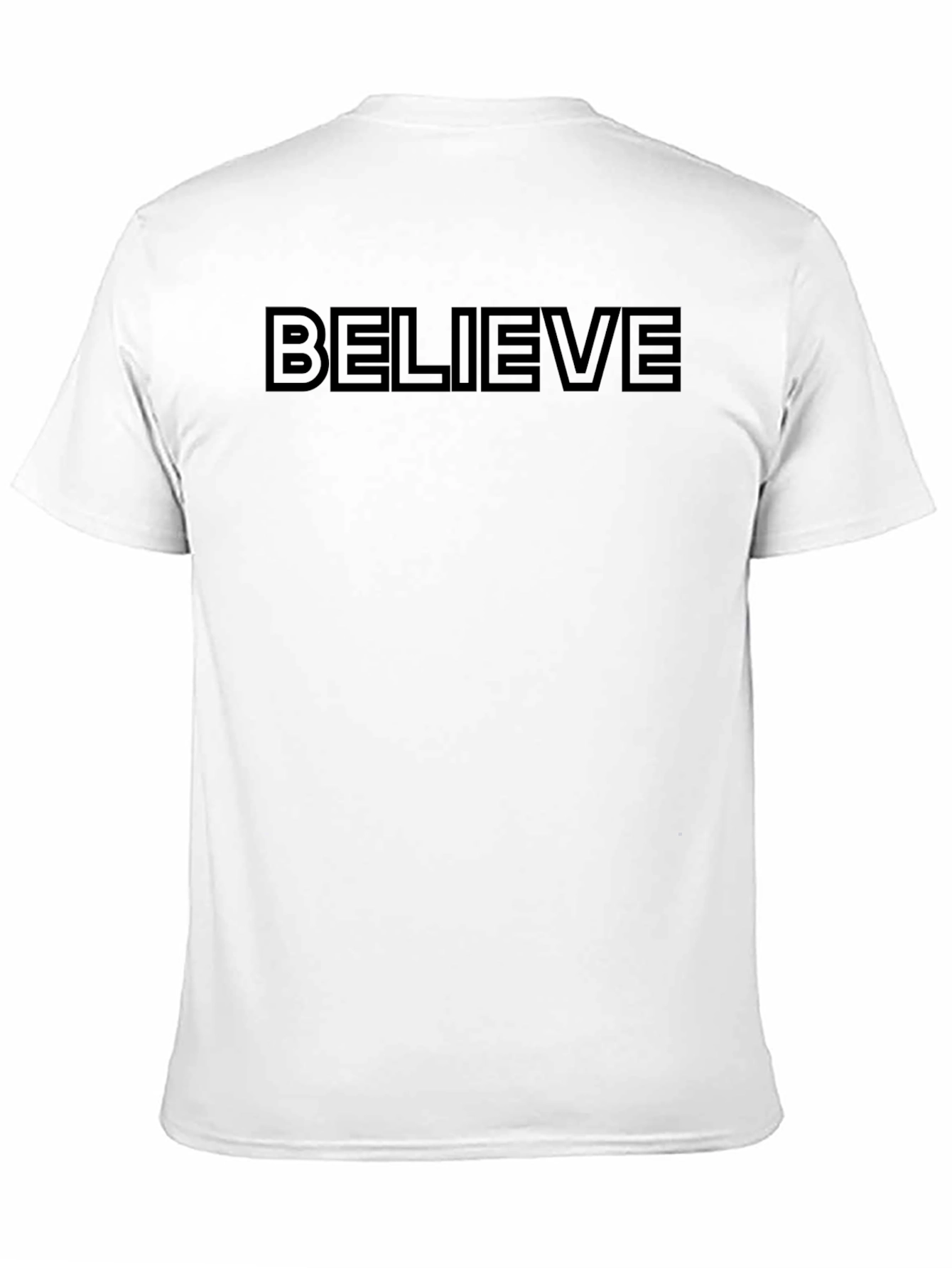 Believe Graphic Black T-Shirt - Mens Short Sleeve Crew Neck Tee