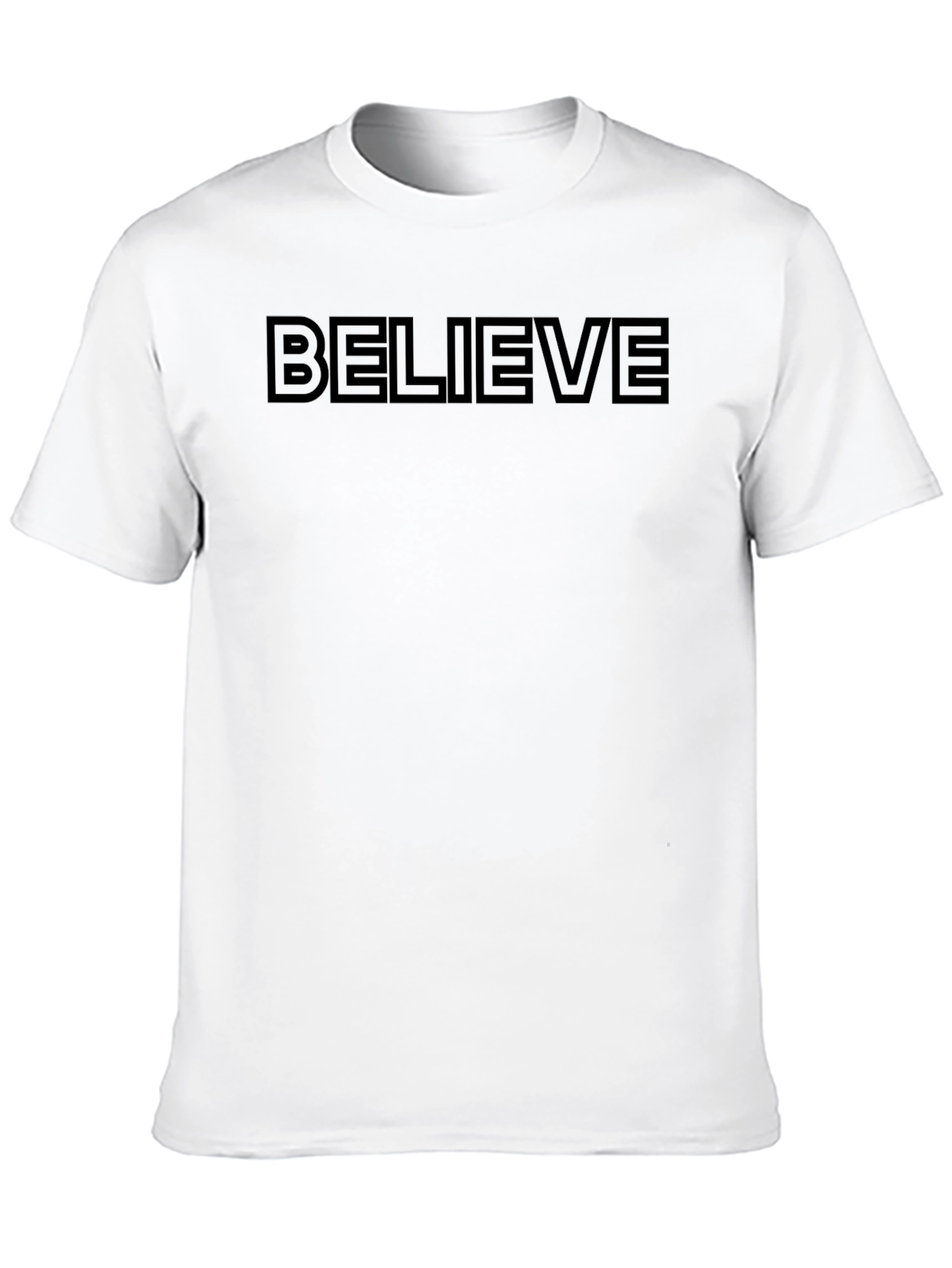 Believe Graphic Black T-Shirt - Mens Short Sleeve Crew Neck Tee