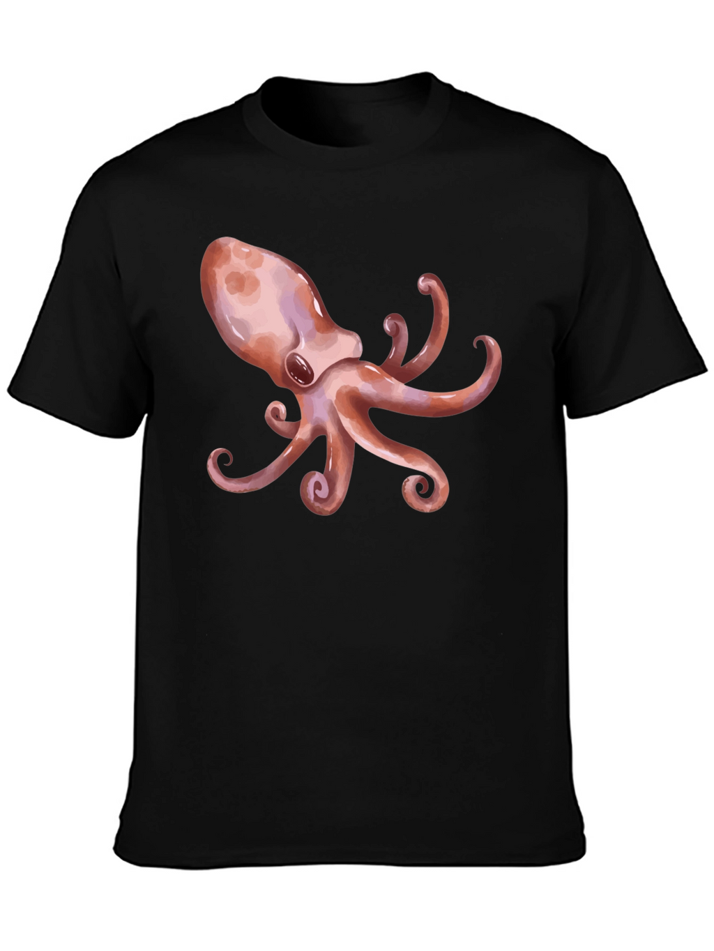 Octopus Graphic Print Black T-Shirt