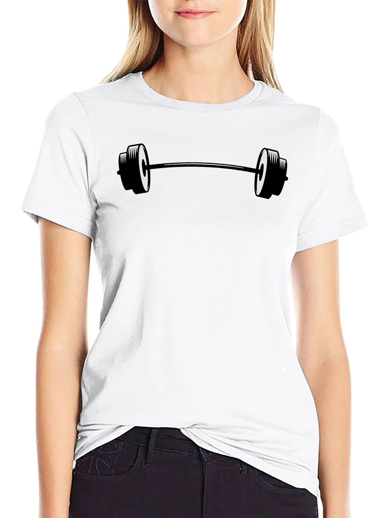 Black Barbell Graphic T-Shirt - Fitness Apparel
