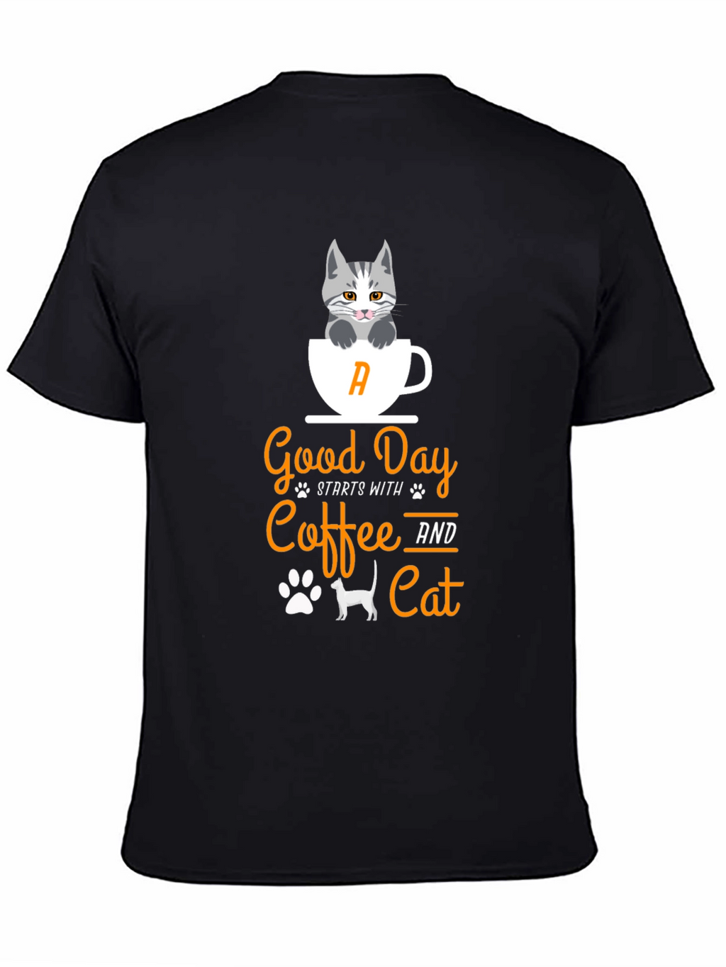 Coffee & Cat T-Shirt - Good Day Starts With...