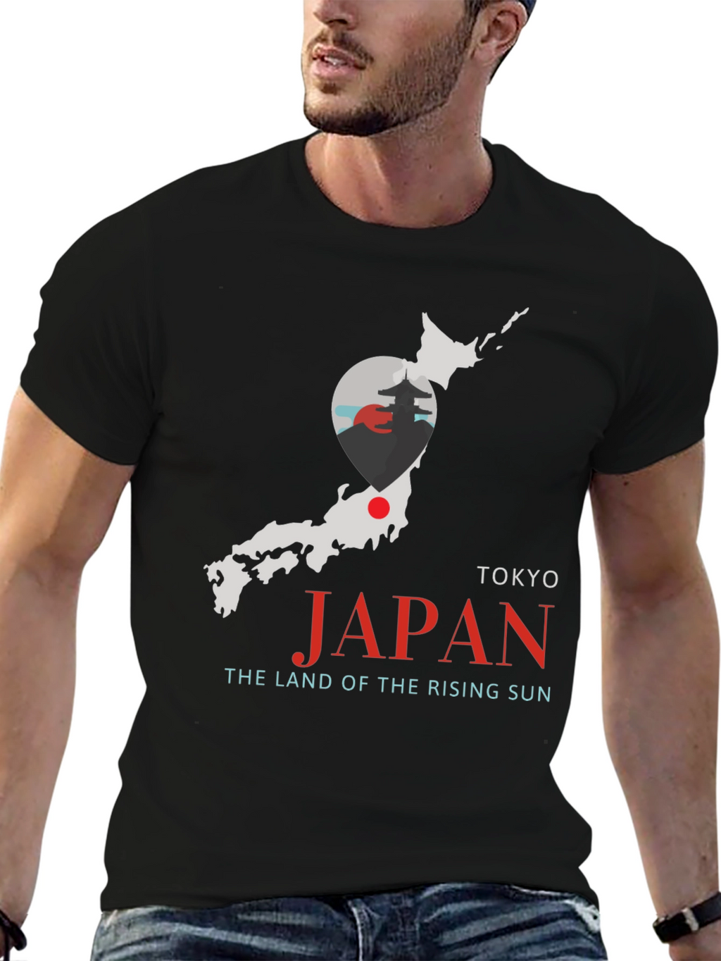 Japan Map T-Shirt - Tokyo Rising Sun Graphic Tee