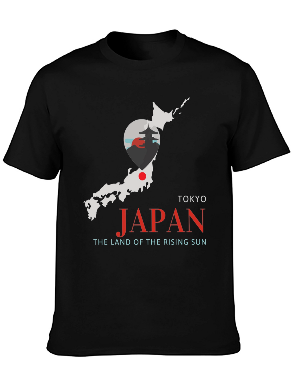Japan Map T-Shirt - Tokyo Rising Sun Graphic Tee