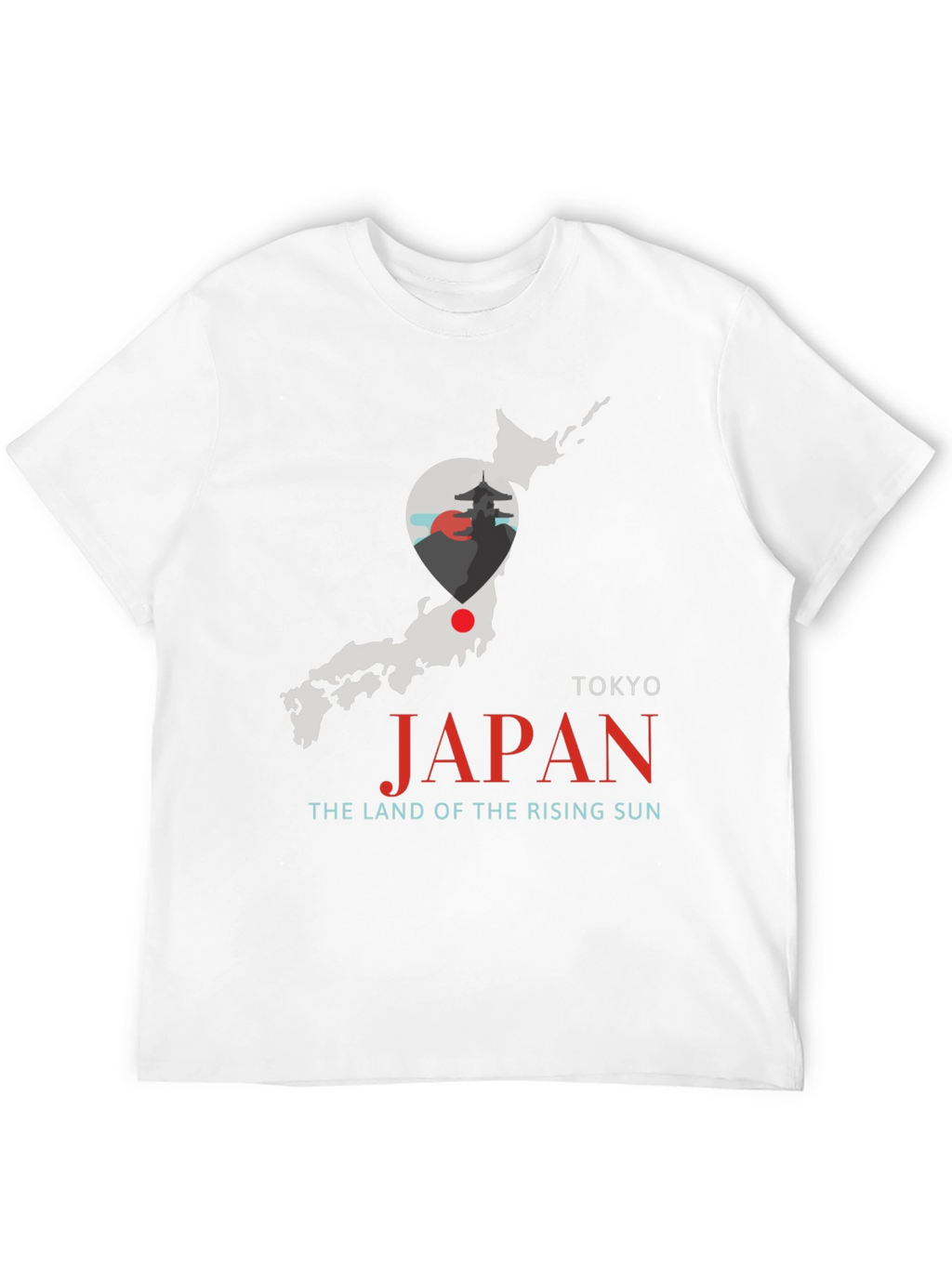 Japan Map T-Shirt - Tokyo Rising Sun Graphic Tee