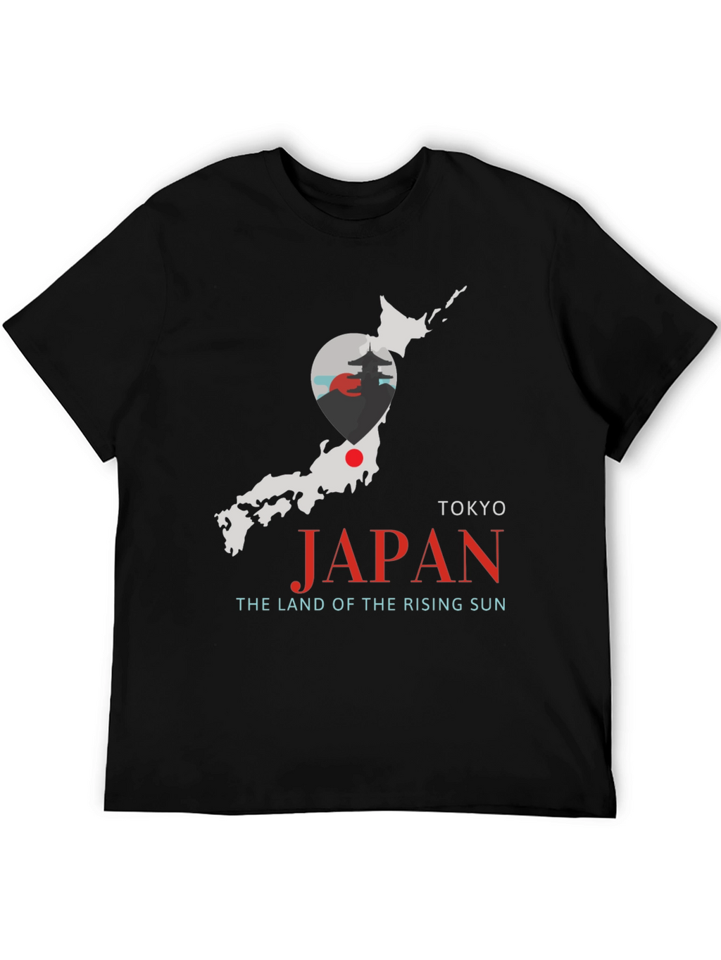 Japan Map T-Shirt - Tokyo Rising Sun Graphic Tee