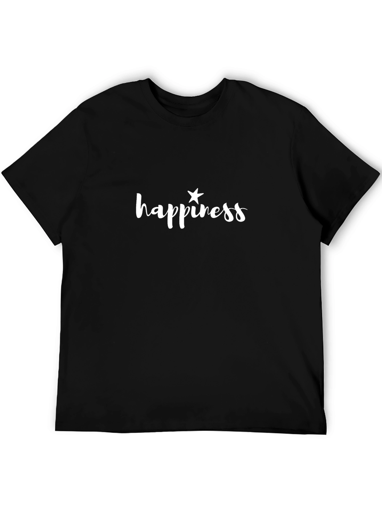 Happiness Star Graphic Black T-Shirt