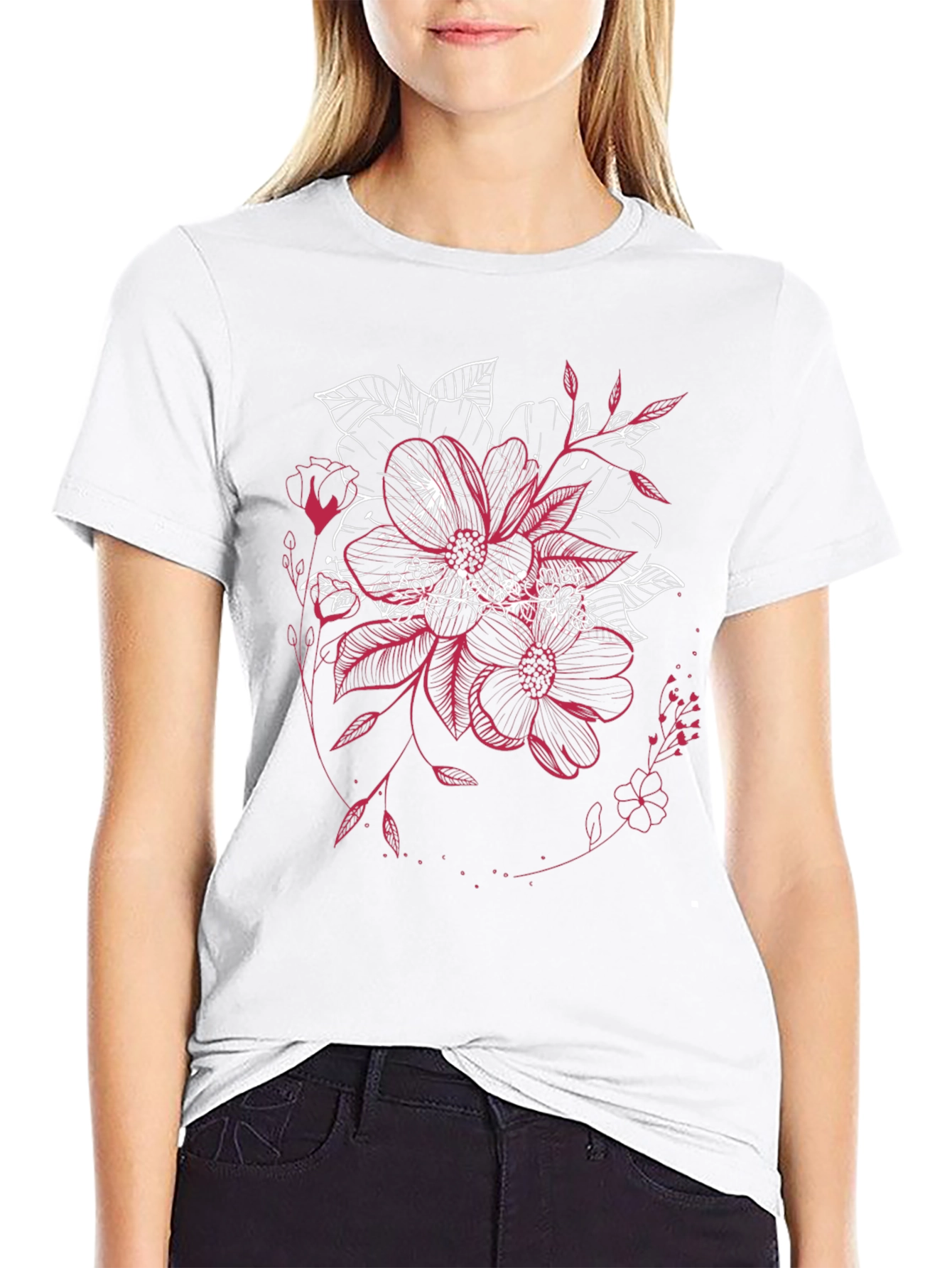 Floral Graphic Tee - Unique Stylish Design
