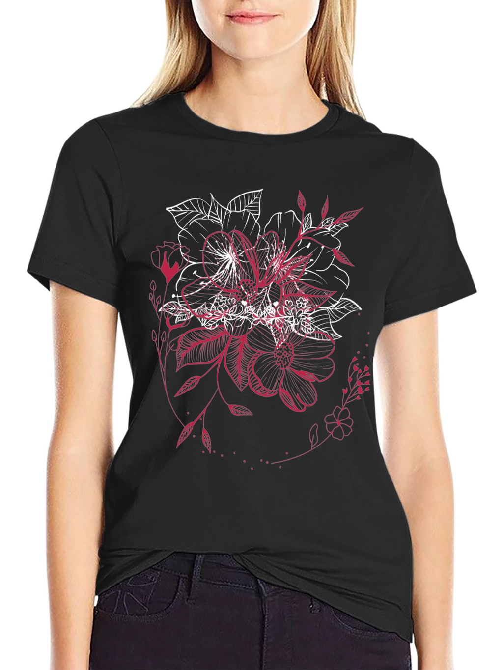Floral Graphic Tee - Unique Stylish Design