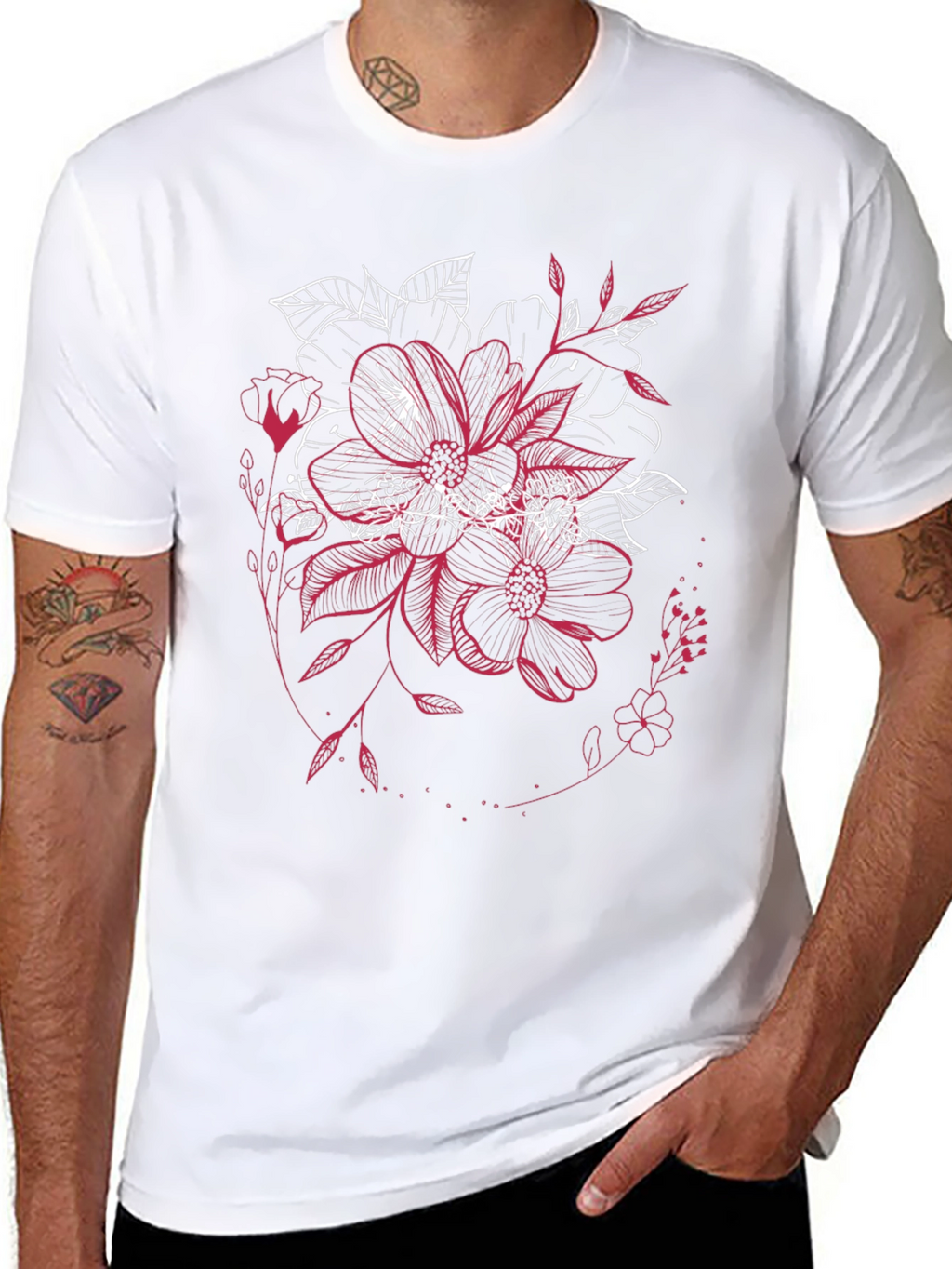 Floral Graphic Tee - Unique Stylish Design