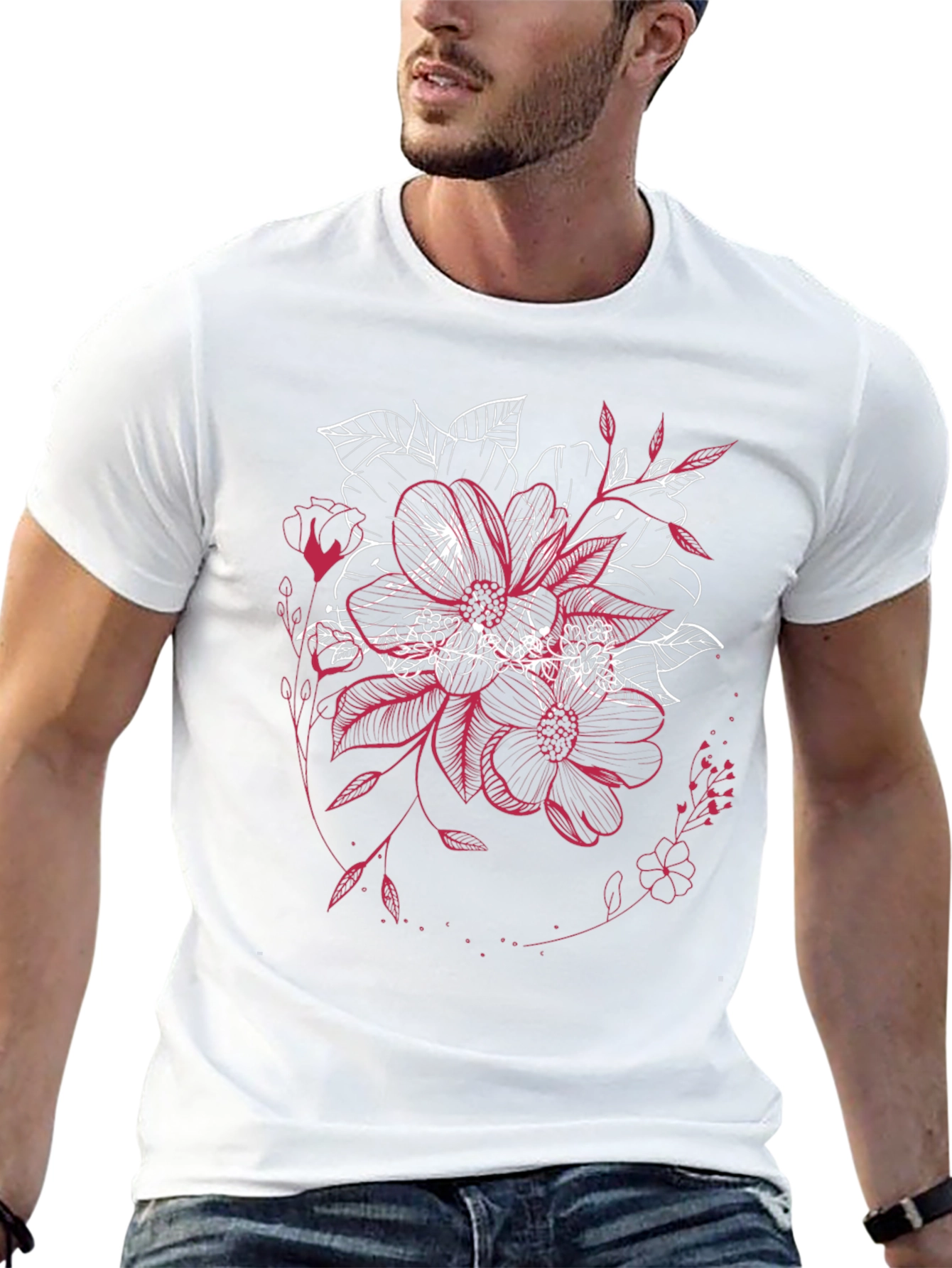 Floral Graphic Tee - Unique Stylish Design