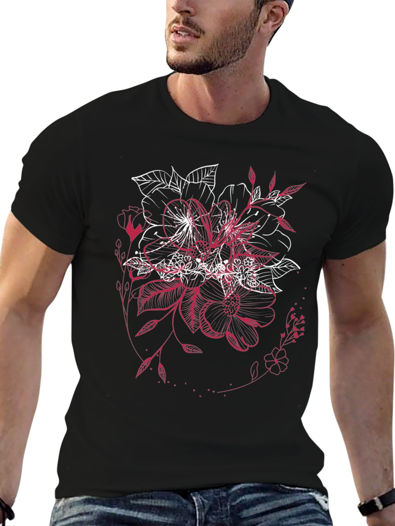 Floral Graphic Tee - Unique Stylish Design