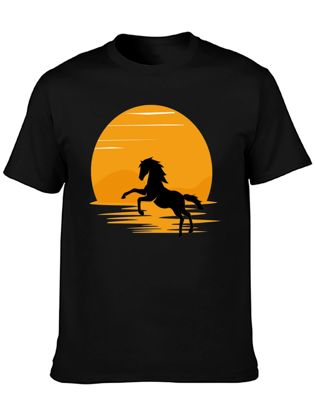 Silhouette Horse T-Shirt - Black Sun Design