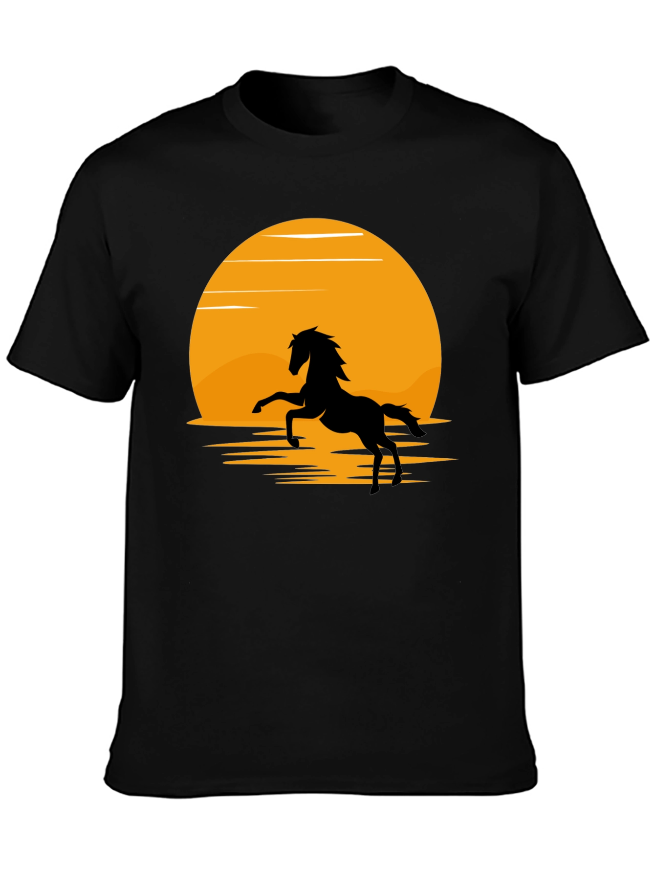 Silhouette Horse T-Shirt - Black Sun Design