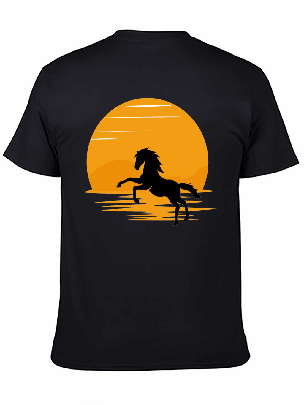 Silhouette Horse T-Shirt - Black Sun Design
