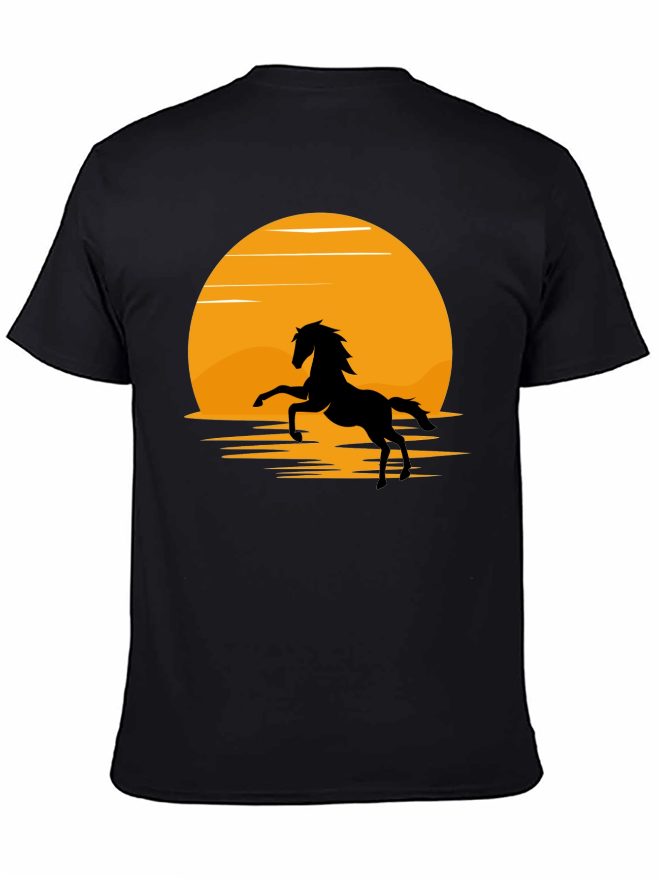 Silhouette Horse T-Shirt - Black Sun Design