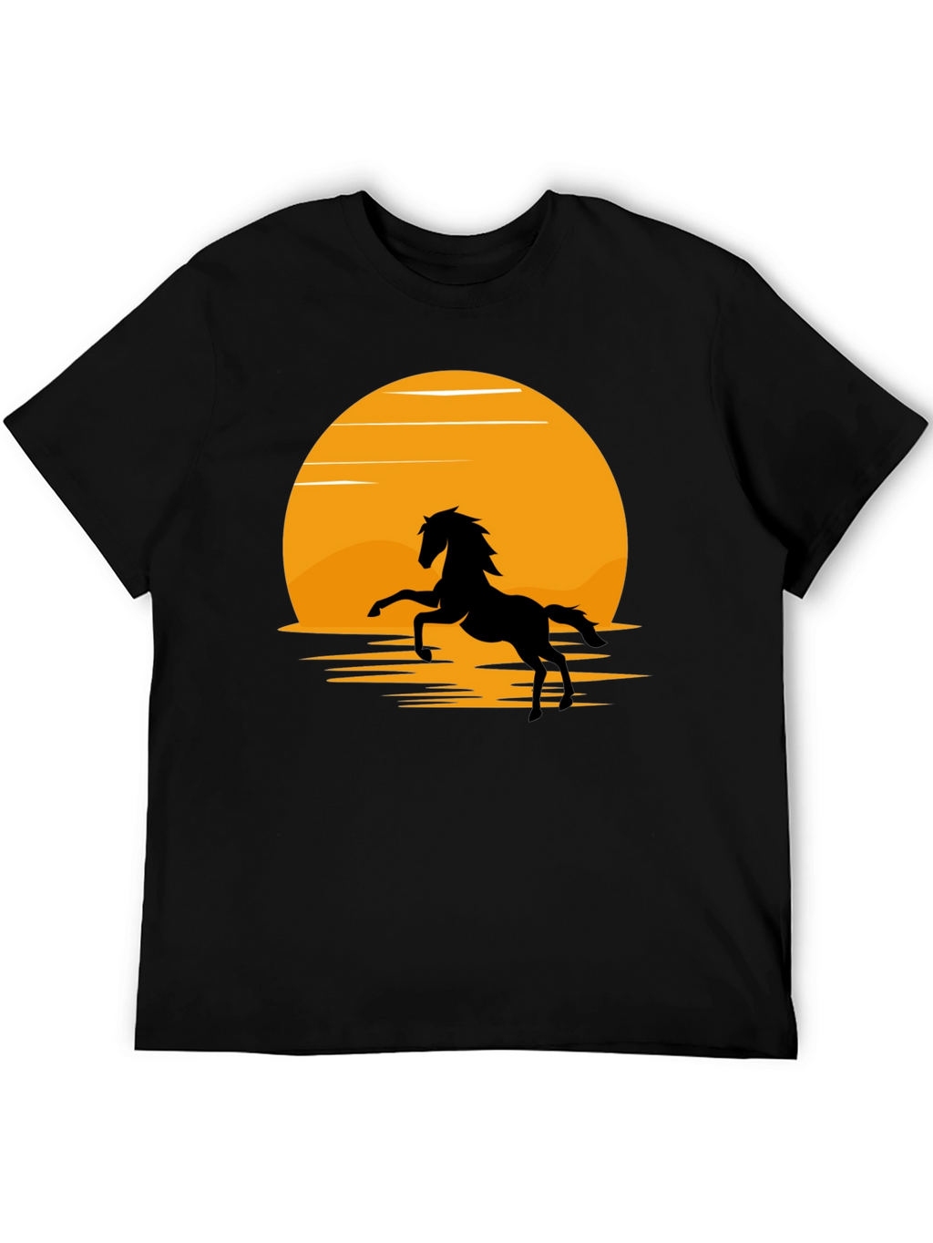 Silhouette Horse T-Shirt - Black Sun Design