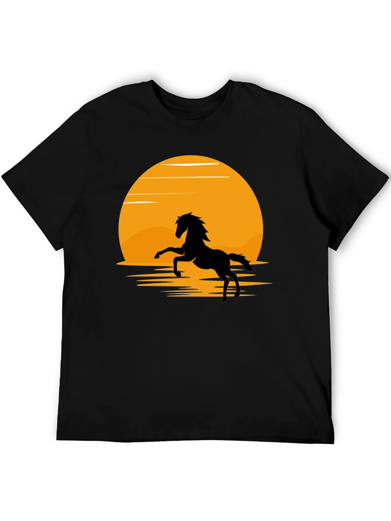 Silhouette Horse T-Shirt - Black Sun Design