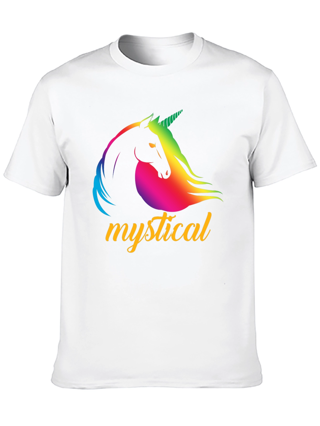 Mystical Unicorn Graphic Tee - Black Cotton T-Shirt