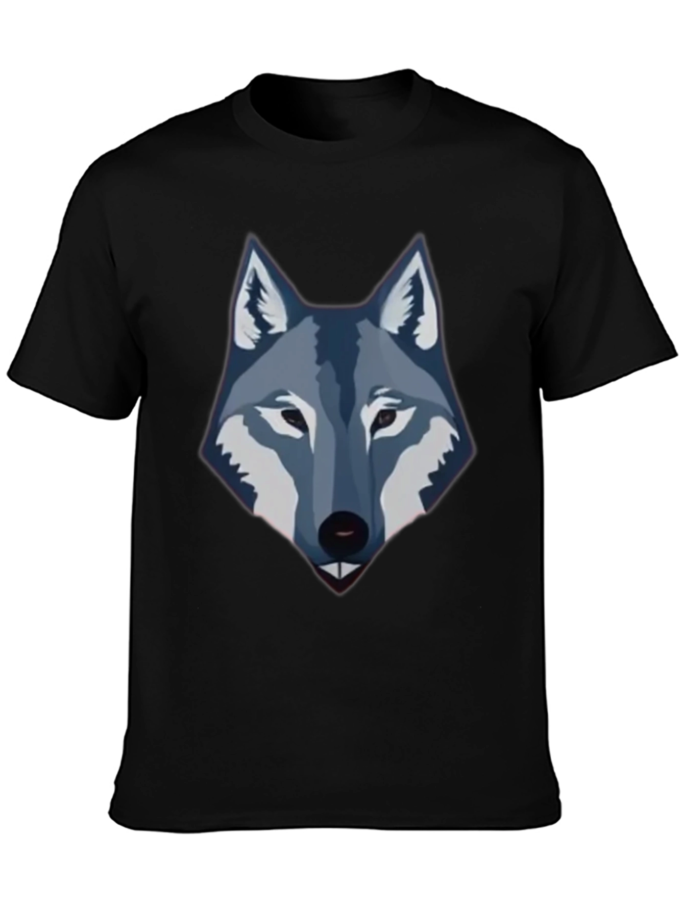 Mens Black Wolf Graphic Tee