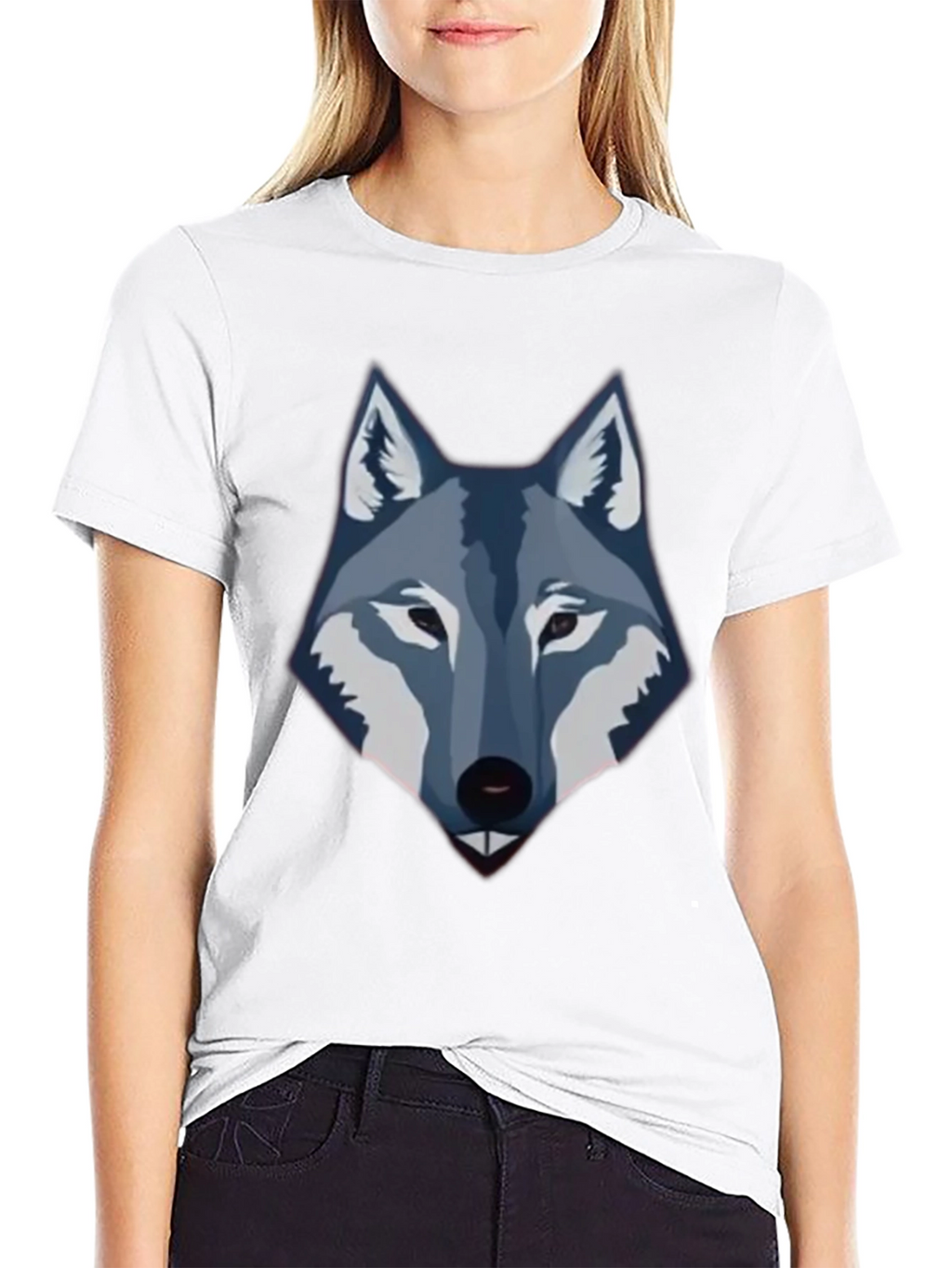 Mens Black Wolf Graphic Tee