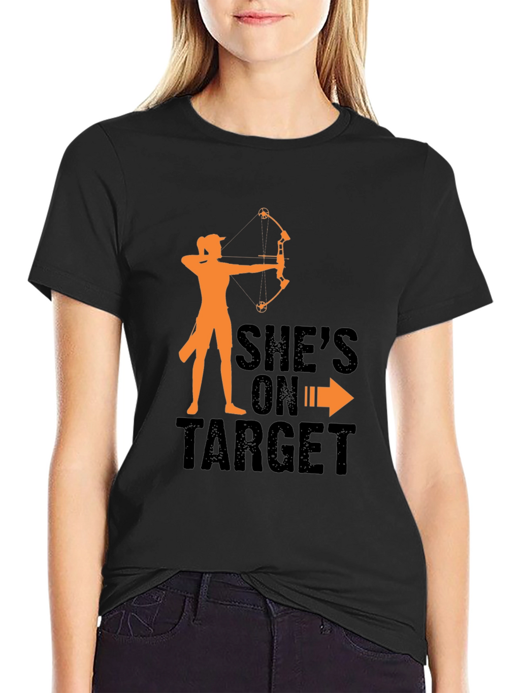 Shes On Target Archery T-Shirt - Black