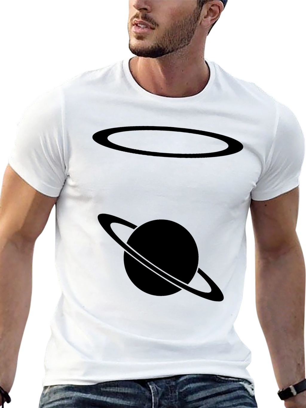 Saturn Graphic Black T-Shirt