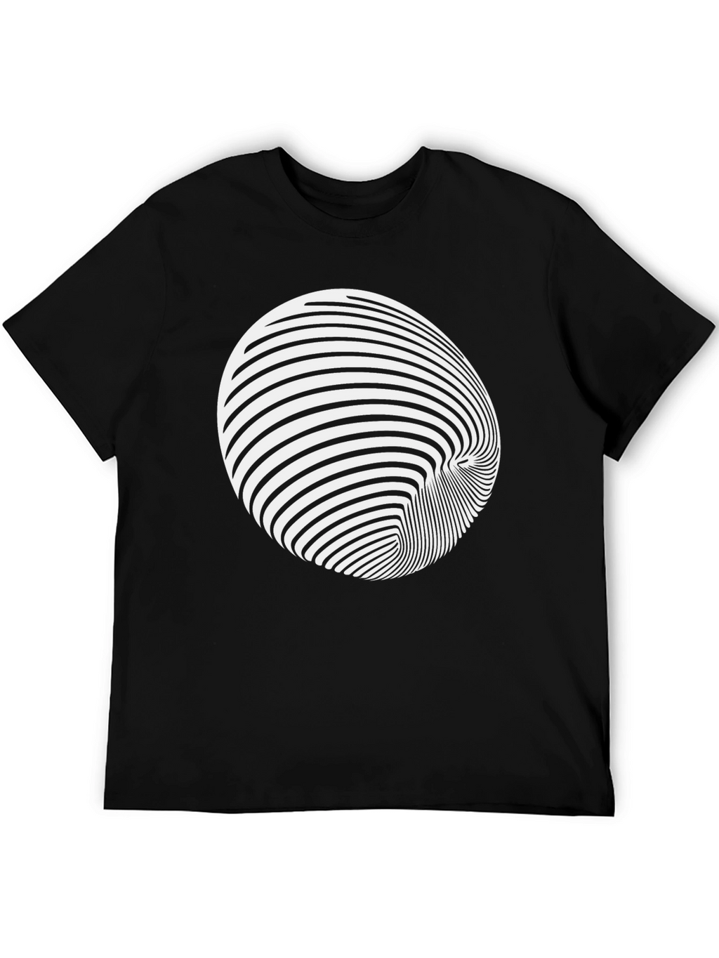 Optical Illusion Graphic Tee - Black Cotton Blend Shirt