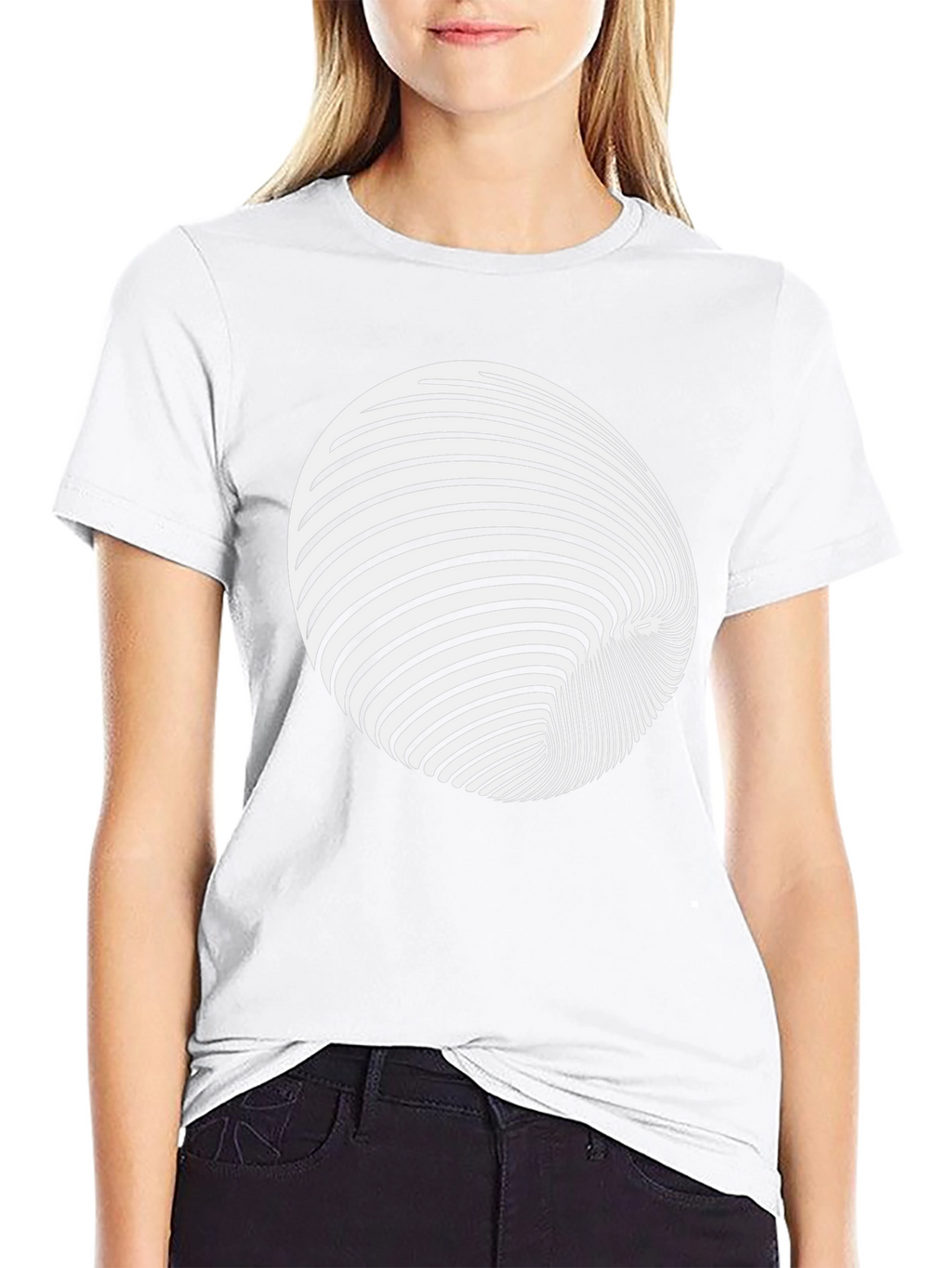 Optical Illusion Graphic Tee - Black Cotton Blend Shirt
