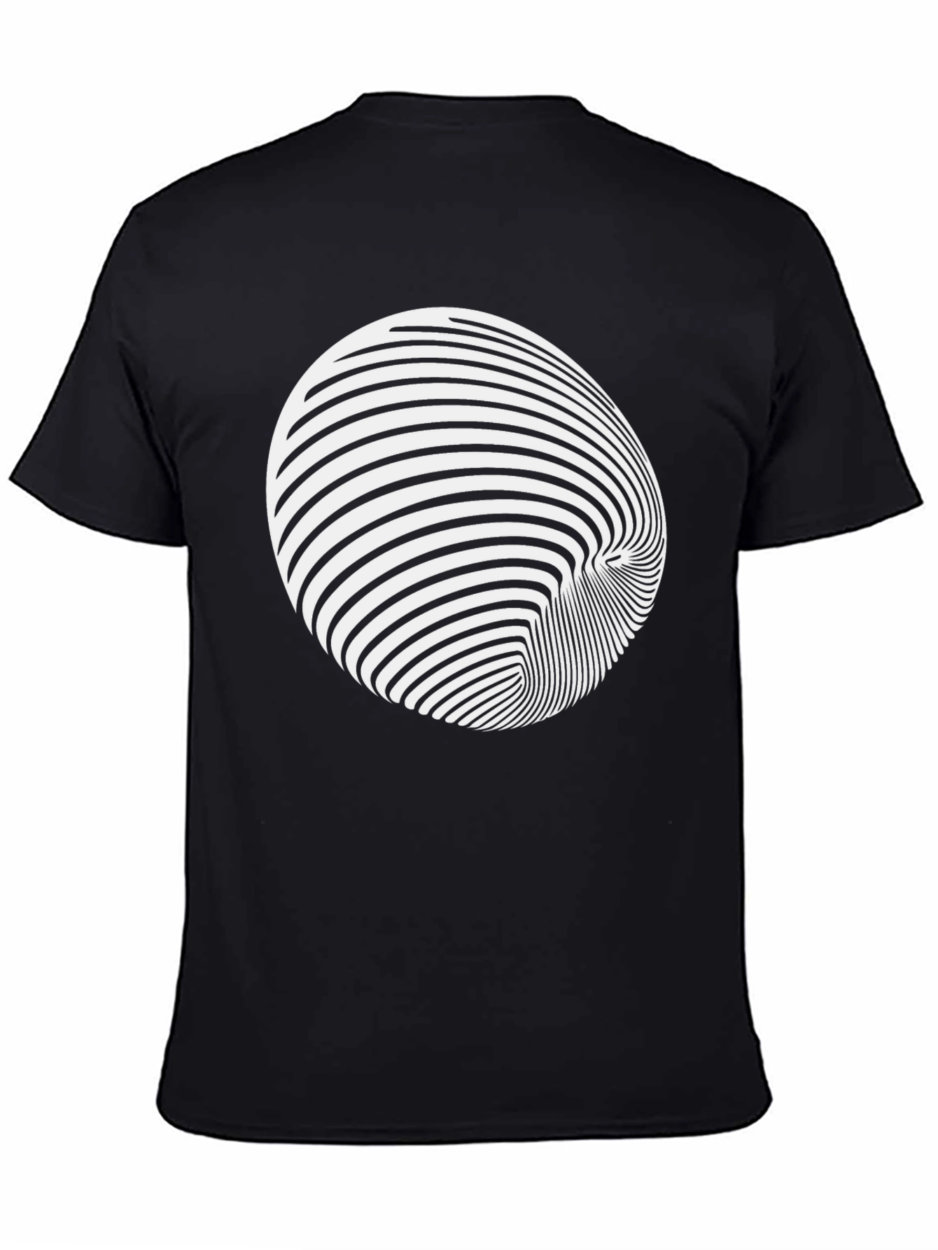Optical Illusion Graphic Tee - Black Cotton Blend Shirt