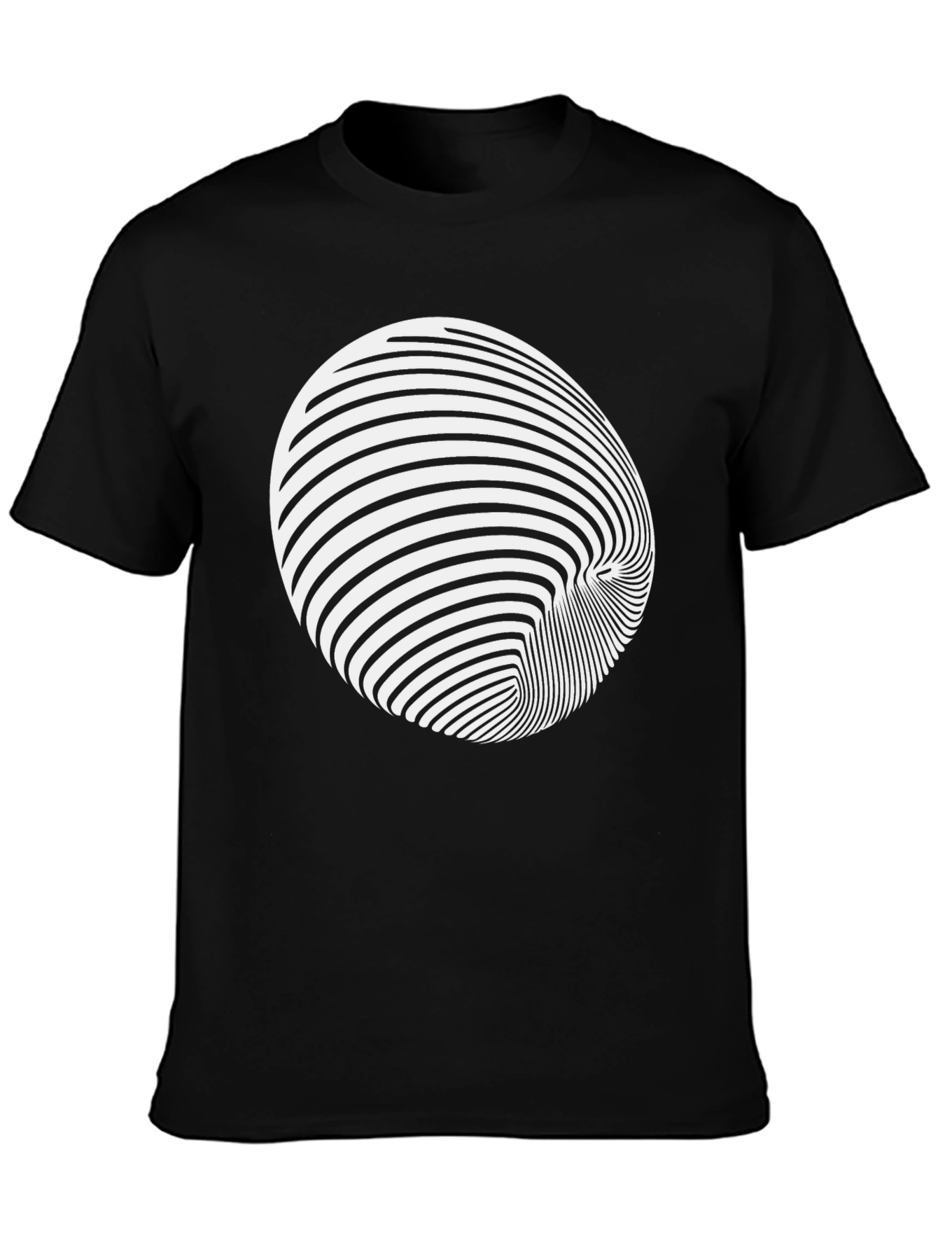 Optical Illusion Graphic Tee - Black Cotton Blend Shirt