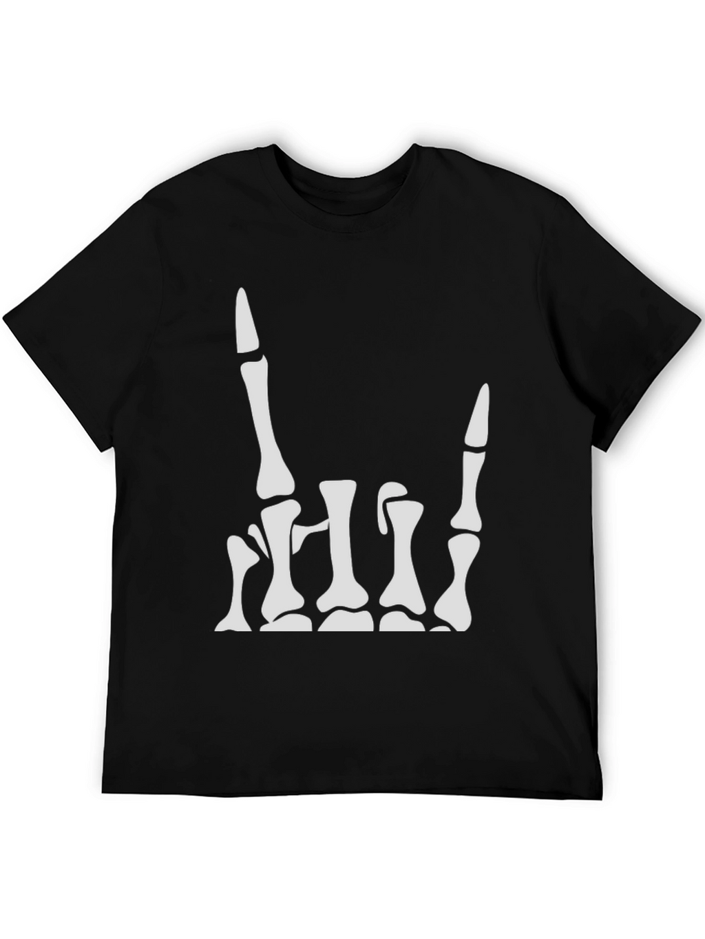 Skeleton Hand Graphic T-Shirt - Rock On Sign