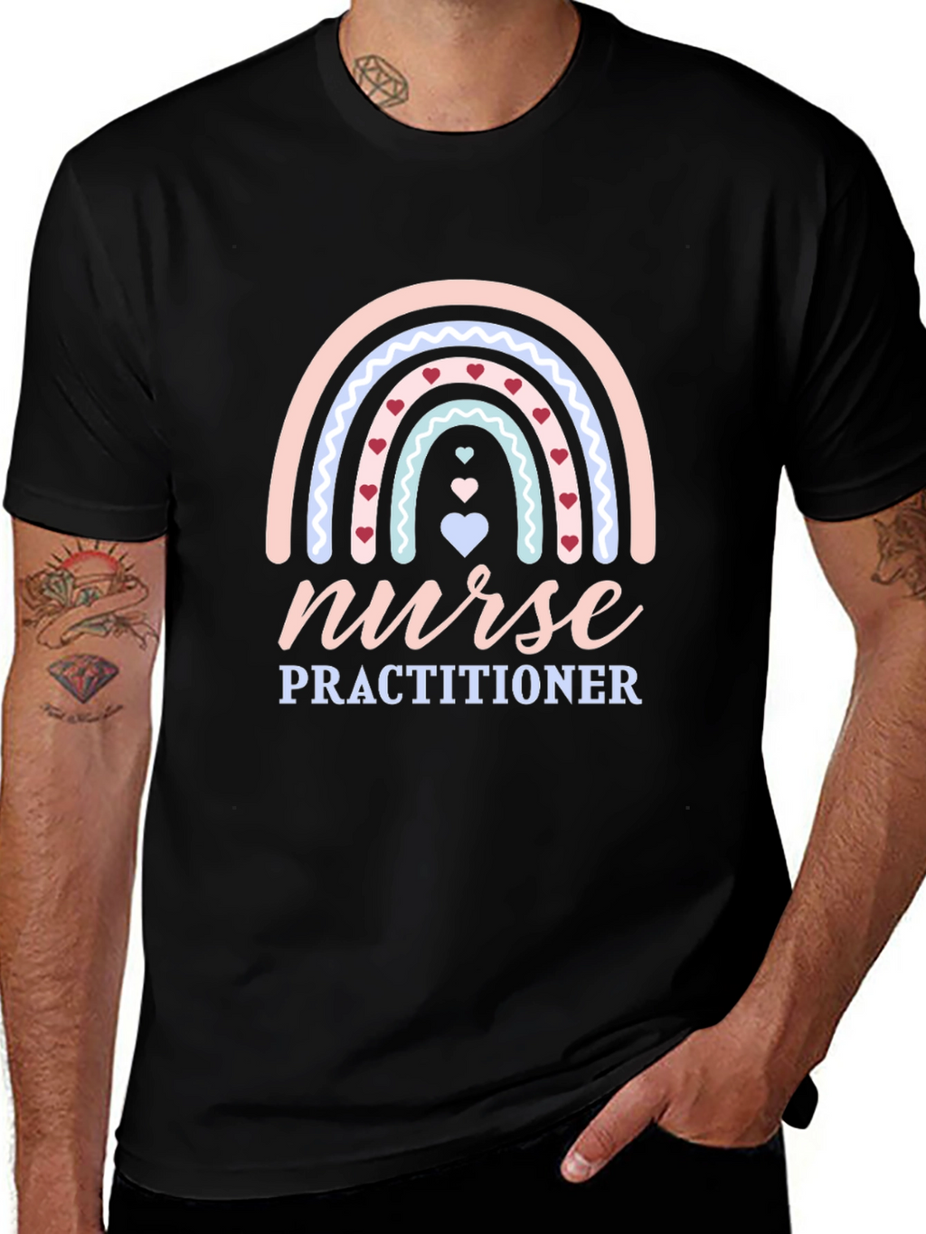 Nurse Practitioner Rainbow Heart T-Shirt