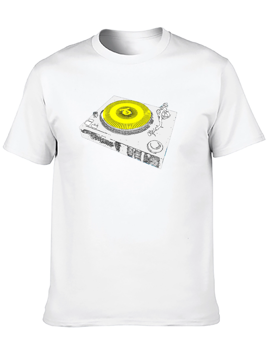 DJ Turntable Graphic Tee - Black Cotton Blend