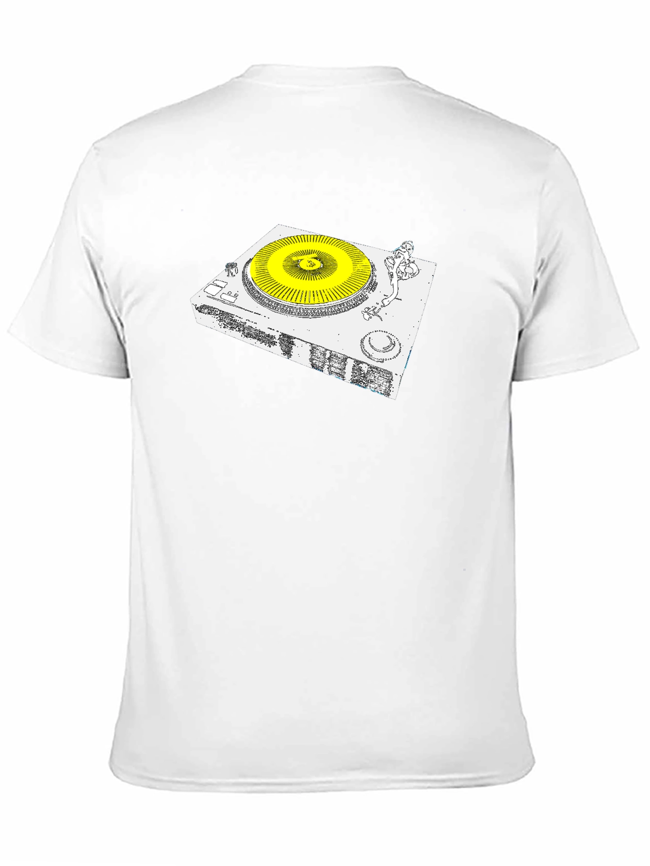 DJ Turntable Graphic Tee - Black Cotton Blend