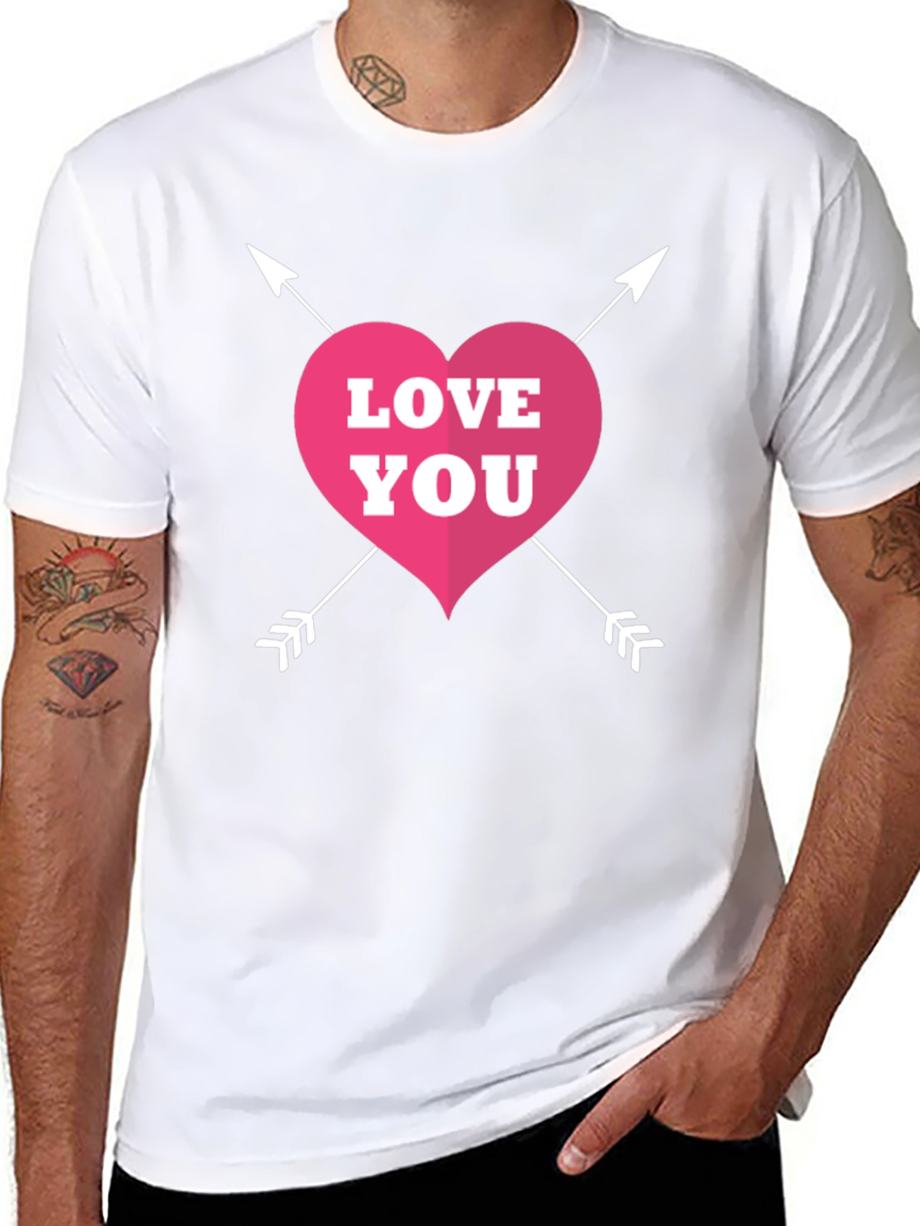 Love You Valentines T-Shirt - Black Graphic Tee