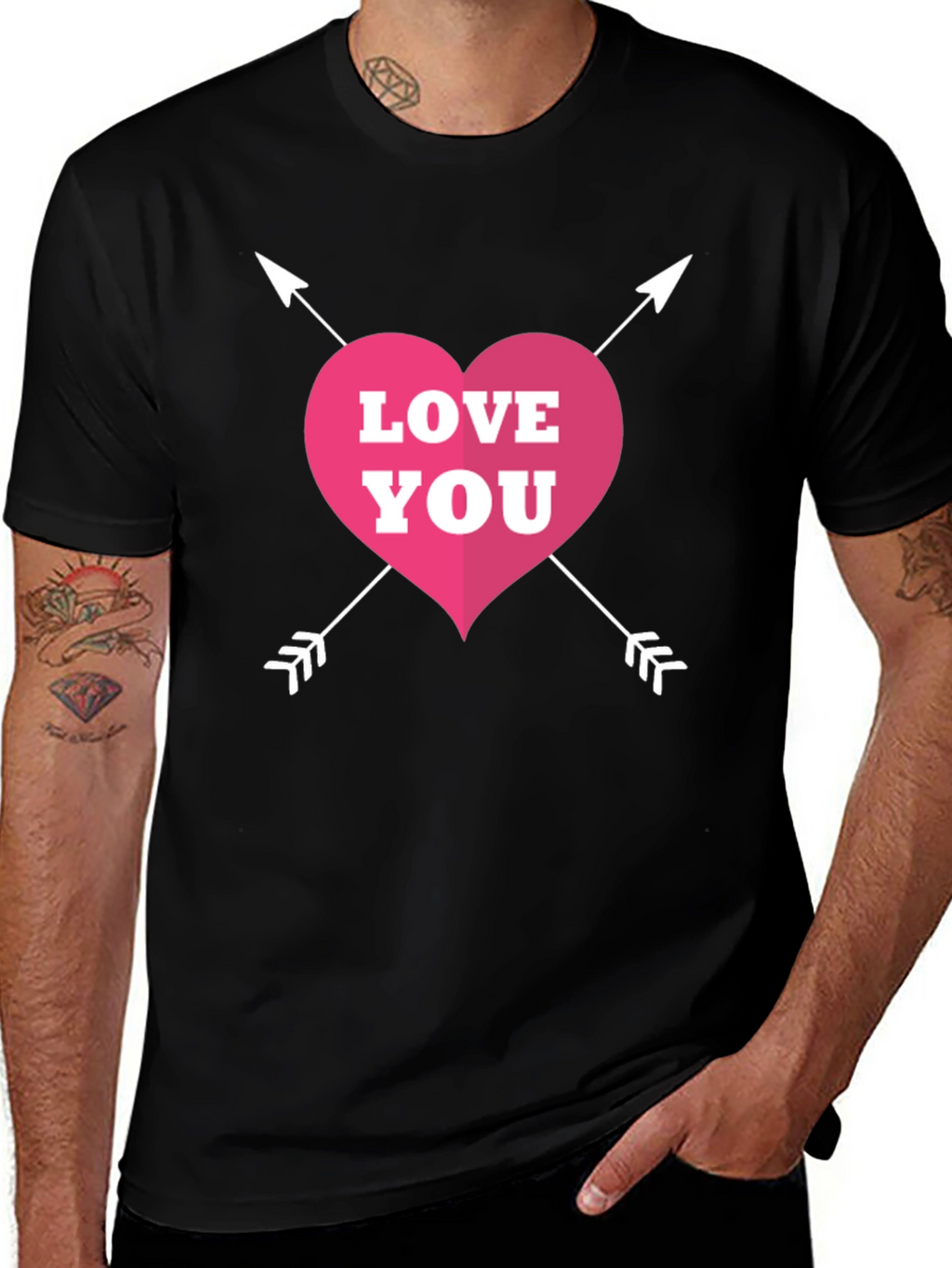 Love You Valentines T-Shirt - Black Graphic Tee