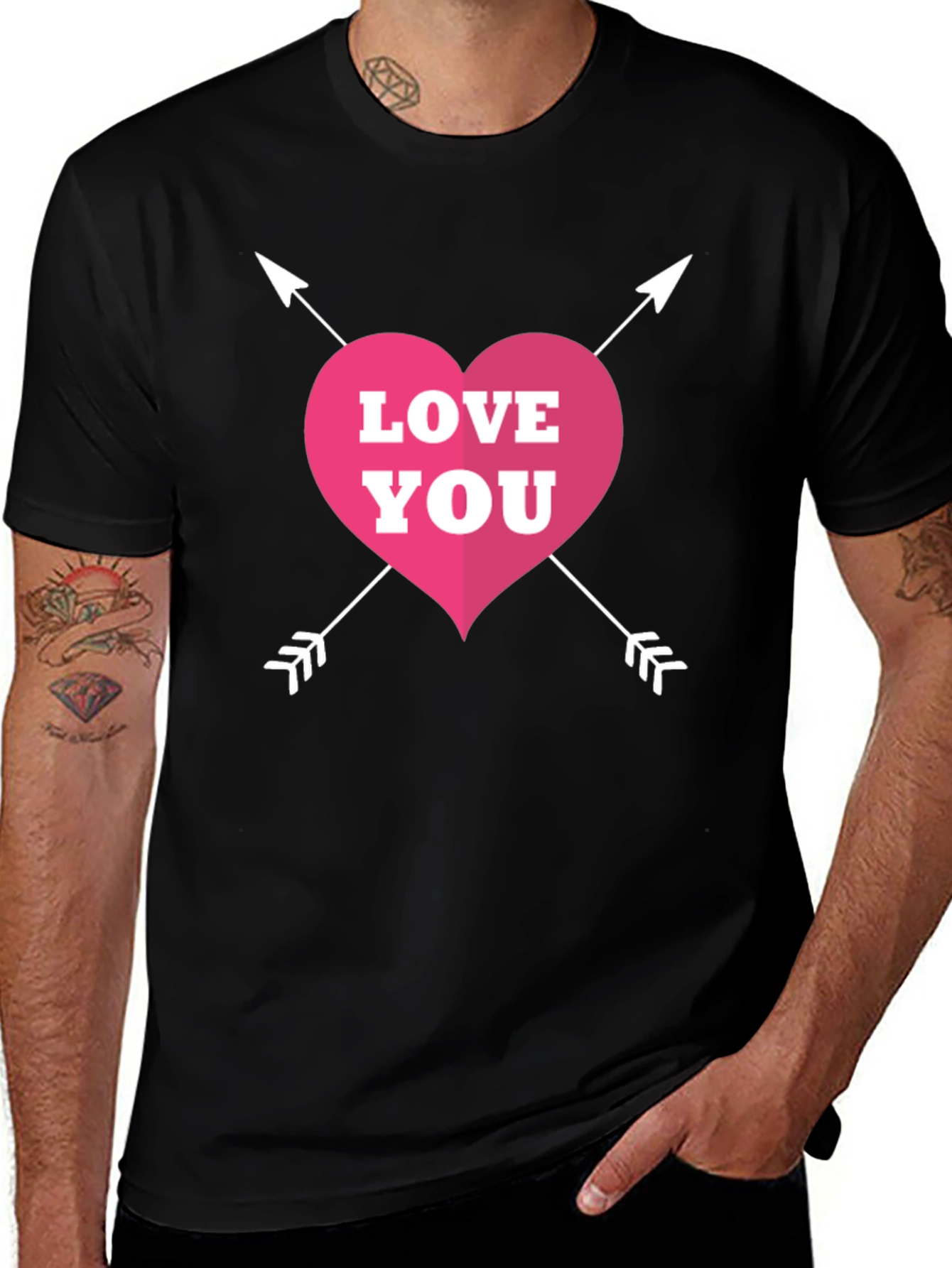 Love You Valentines T-Shirt - Black Graphic Tee