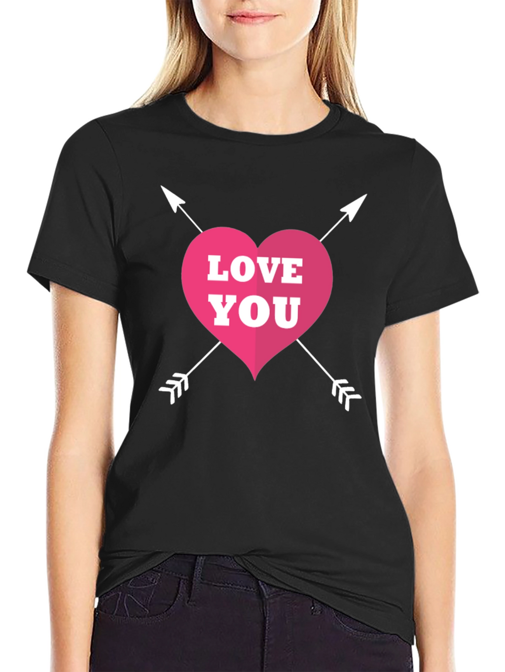 Love You Valentines T-Shirt - Black Graphic Tee
