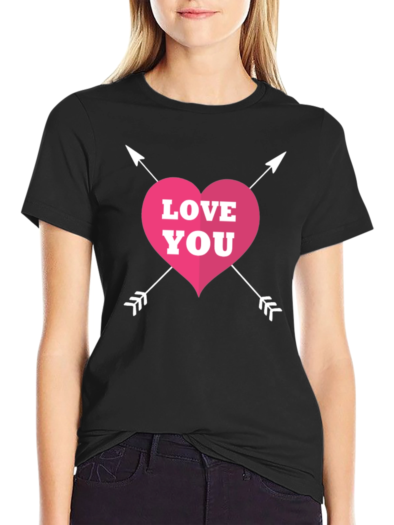 Love You Valentines T-Shirt - Black Graphic Tee
