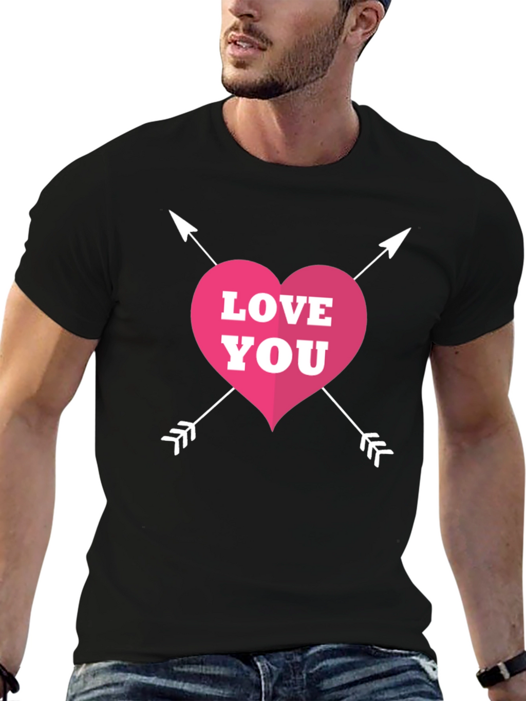 Love You Valentines T-Shirt - Black Graphic Tee