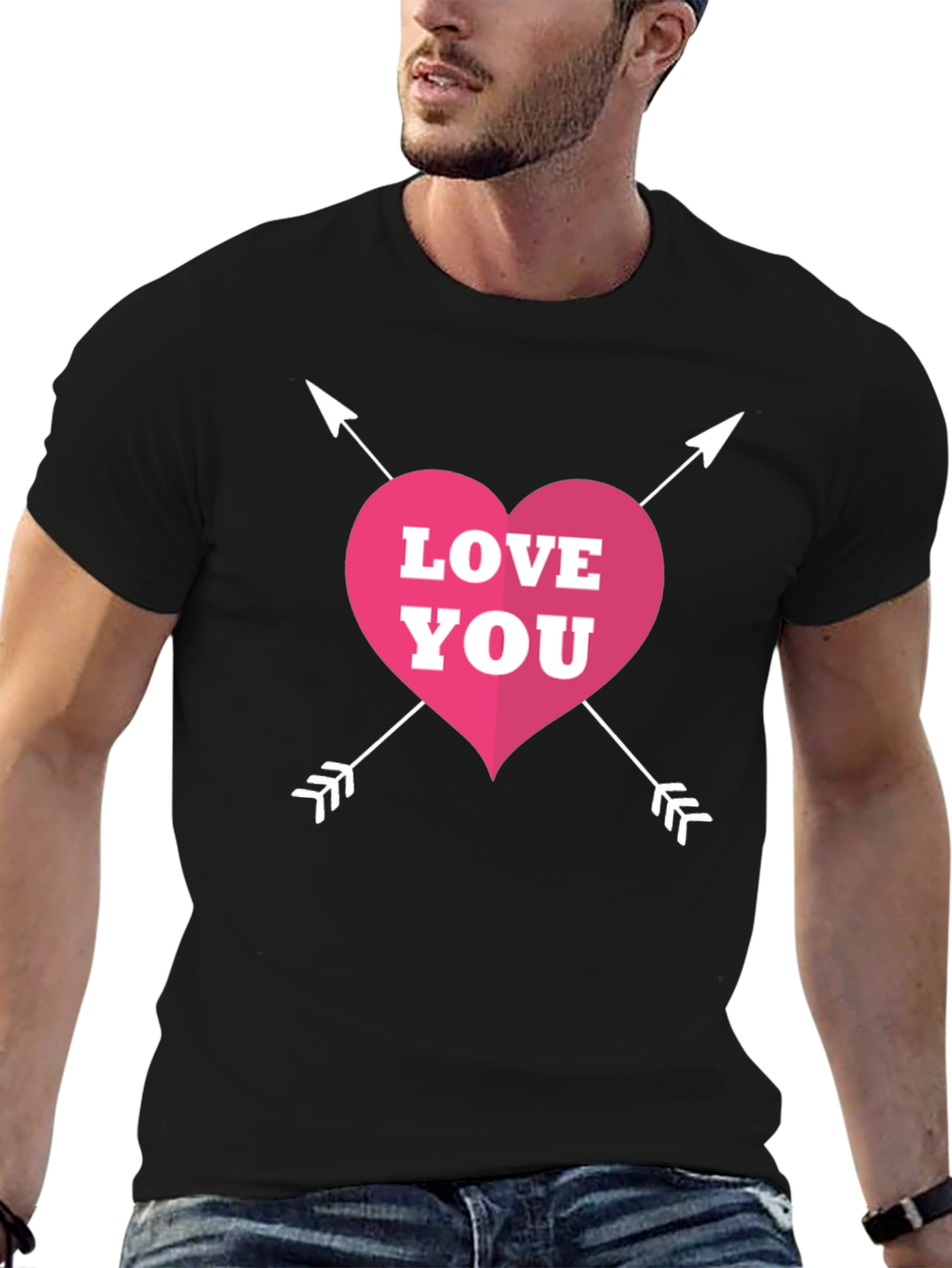Love You Valentines T-Shirt - Black Graphic Tee